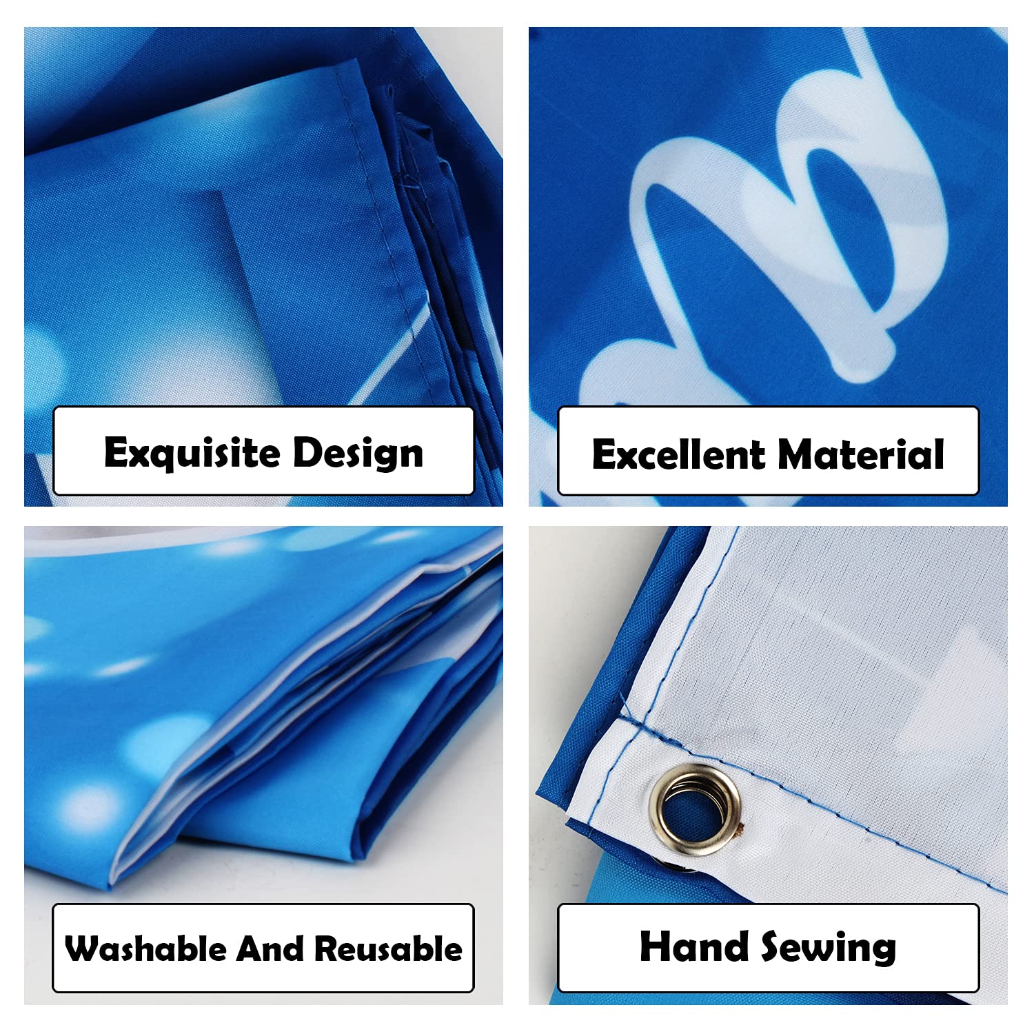 Hamigar 6X4Ft Happy 21St Birthday Banner Backdrop - 21 Years Old Birthday Decorations Party Supplies For Women Men - Blue Silver