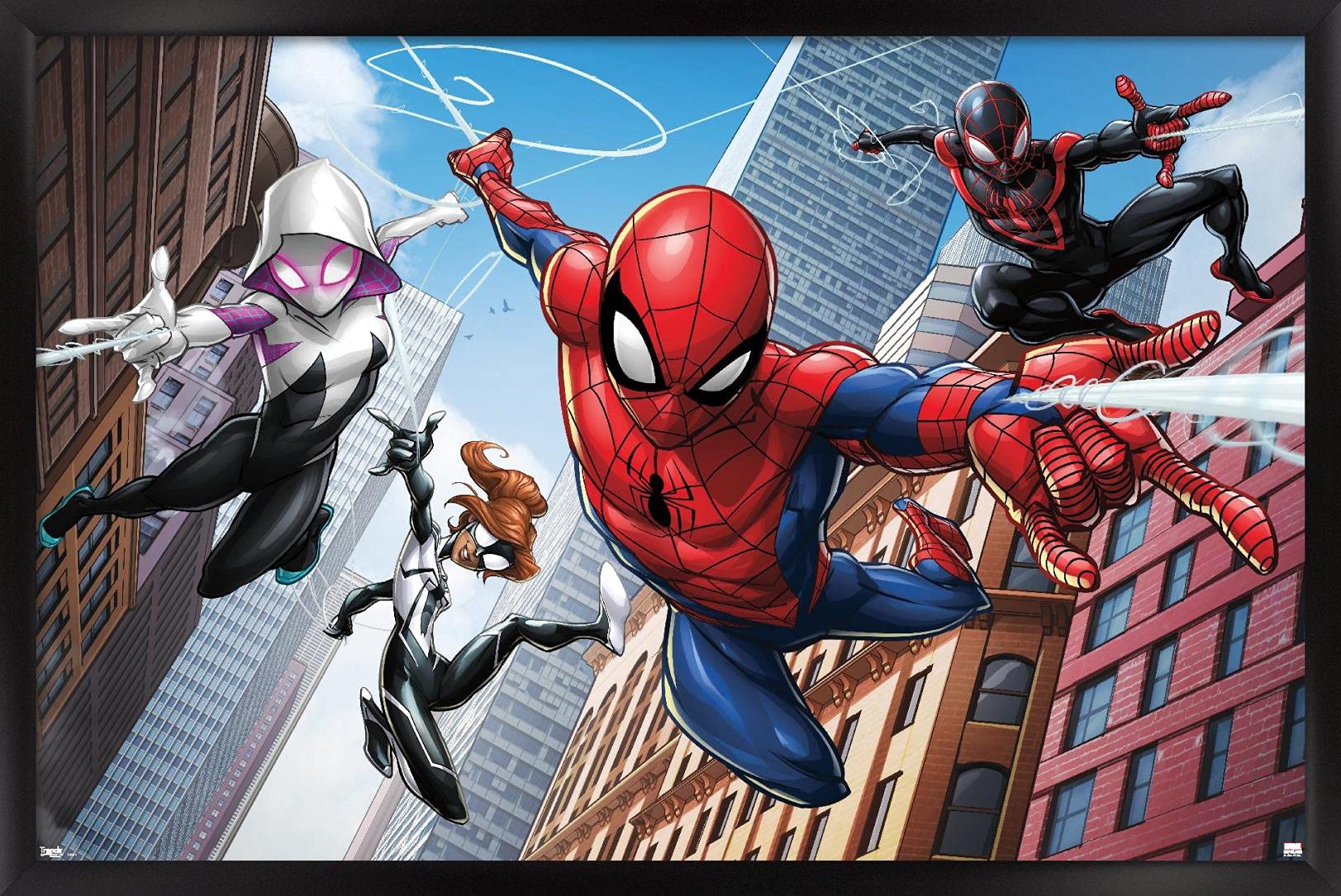 Trends International Marvel Comics - Spider-Man - Web Heroes Wall Poster, 22.375'' X 34'', Black Framed Version
