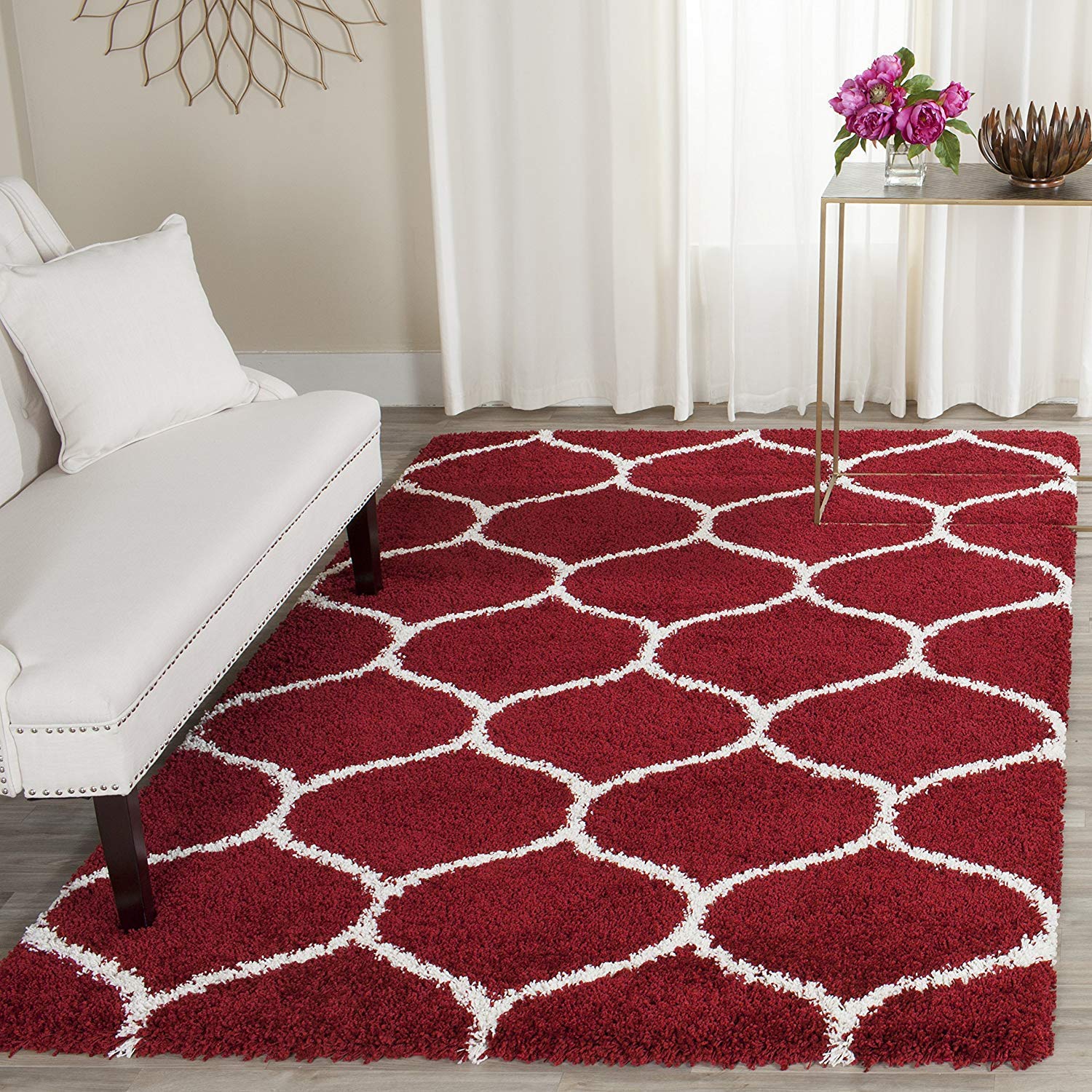 Carpet Planet Modern Polyester Anti Slip Shaggy Fluffy Fur Rug And Carpet For Living Room, Bedroom, Hall, Area Rug Shaggy Grey_A