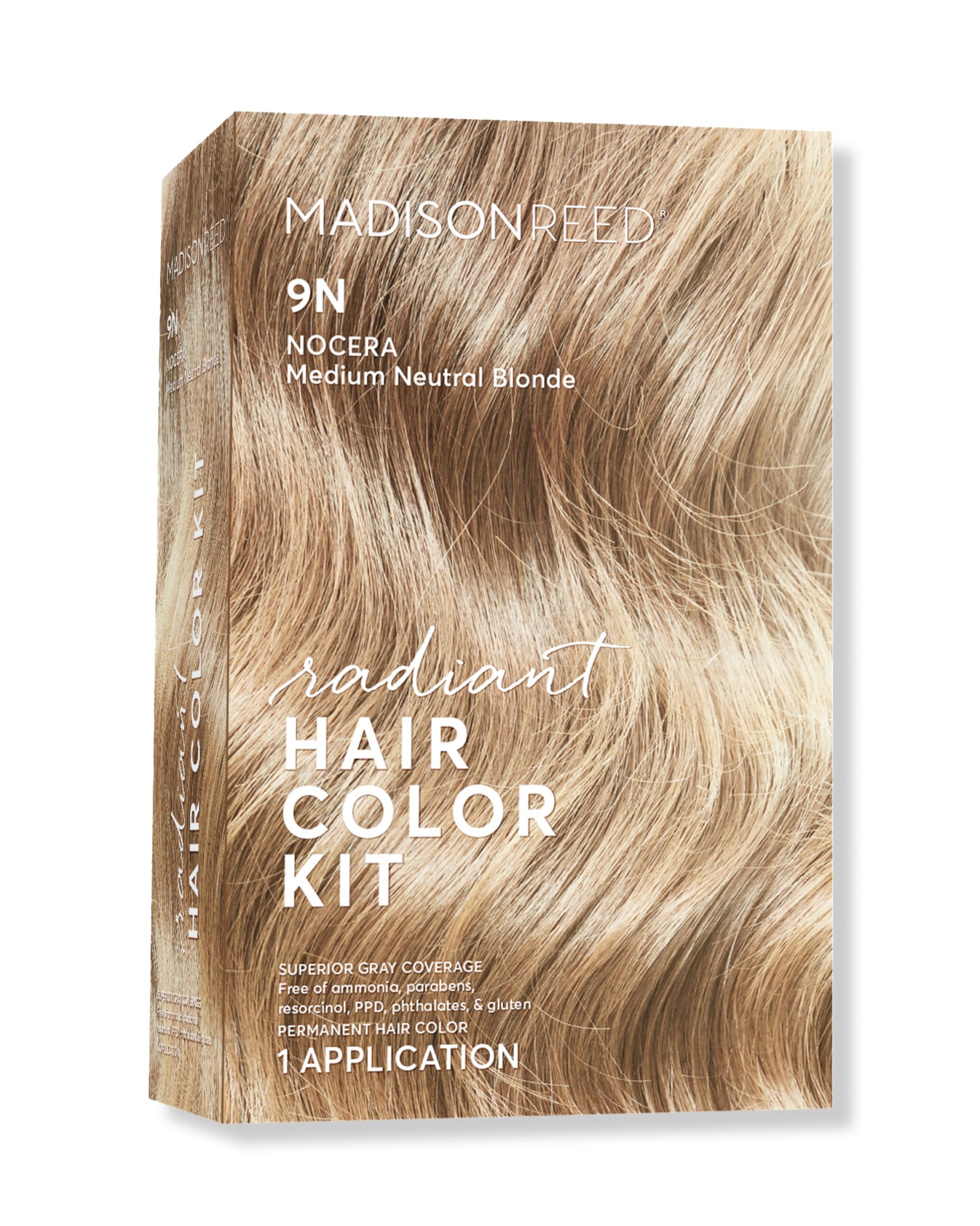 Madison Reed Radiant Hair Color Kit - Ammonia-Free Permanent Dye, Nocera Blonde 9N, Pack of 1, Superior Gray Coverage