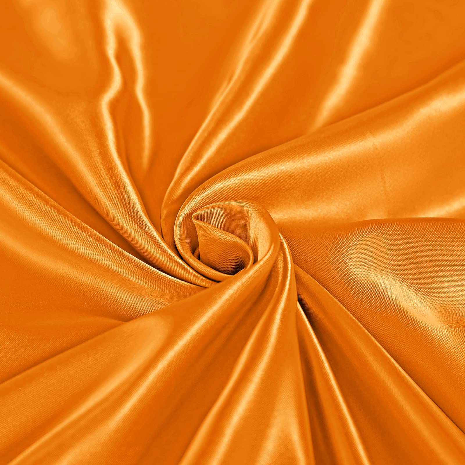 SiinvdaBZX 100 Pieces Orange Cloth Napkins 12 x 12 Inches  Small Size Square Satin Napkins Silky Soft Dinner Napkins or Handkerchief for Banquet Wedding Christmas Thanksgiving Decoration