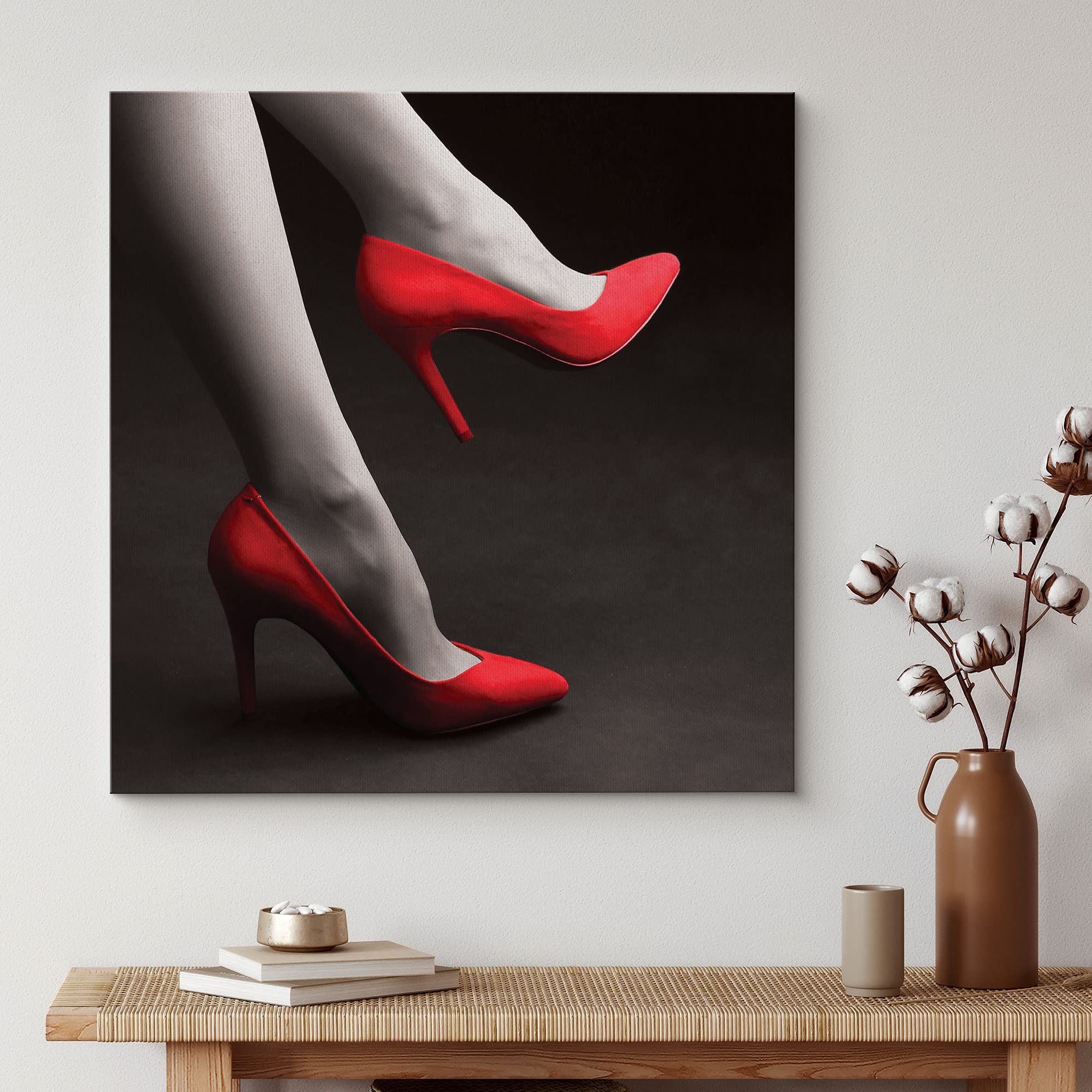 Wall26 Canvas Print Wall Art Pop Of Color Red High Heels People Fashion Photography Realism Chic Scenic Relax/Calm Multicolor Fo