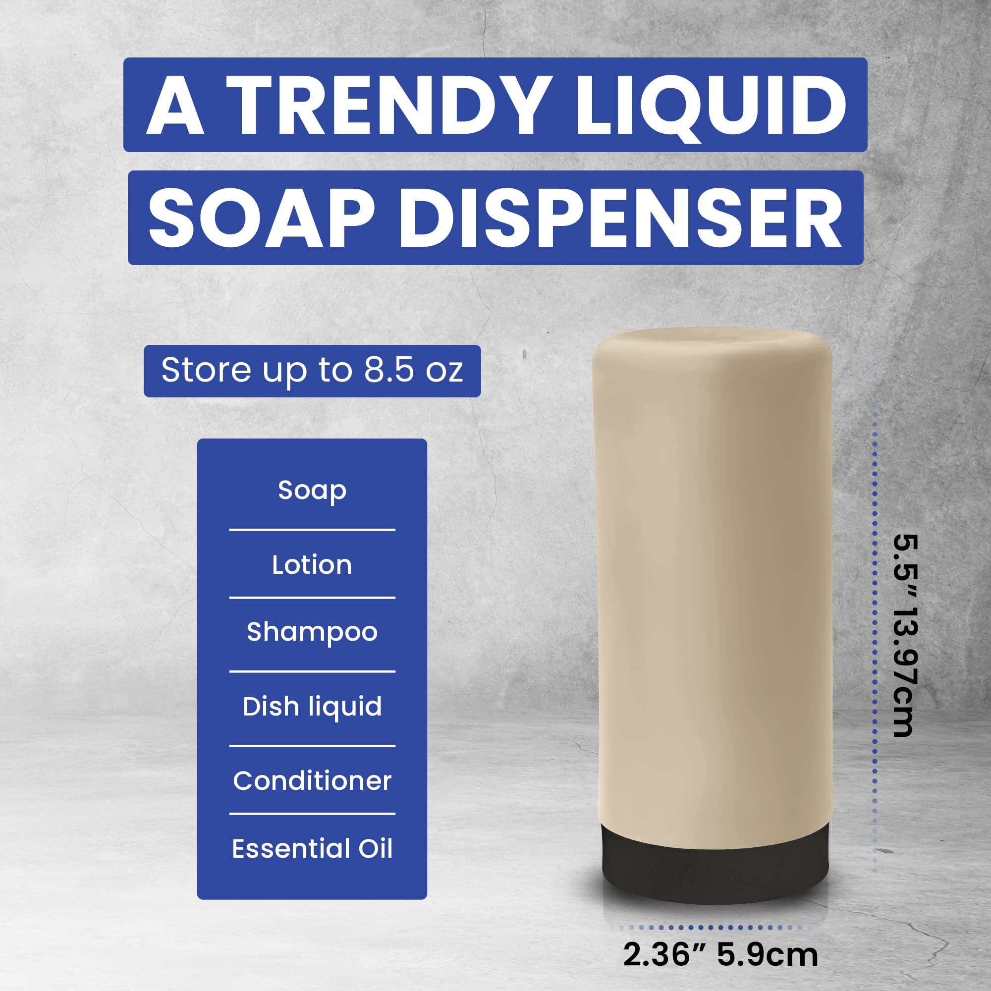 Wenko Easy Squeeze Dish Soap Dispenser For Kitchen Sink, Squeeze Bottle For Liquid And Hand Lotion, Round Refillable Plastic Bot