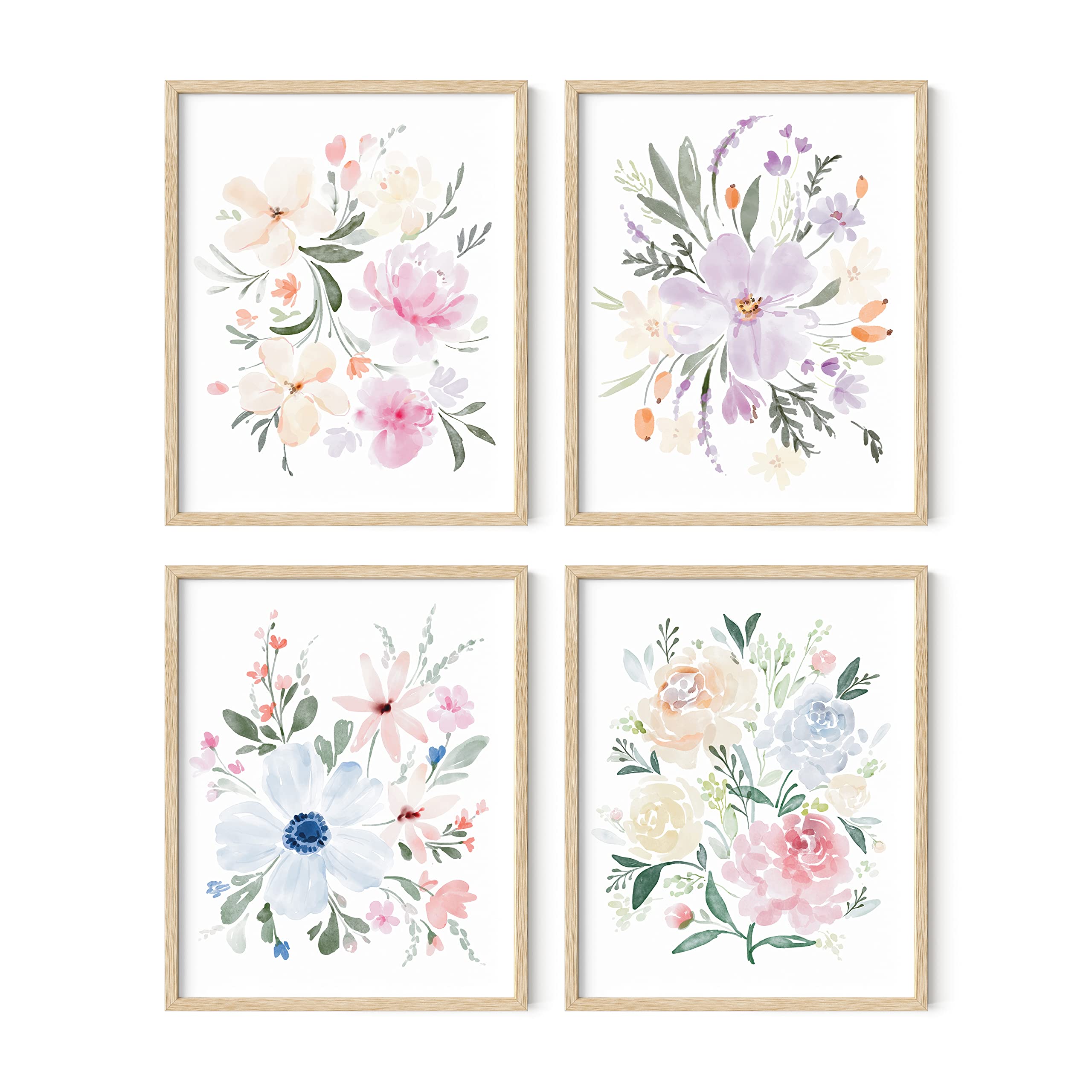 Haus And Hues Botanical Prints - Set Of 4 Flower Poster, Flower Pictures Wall Decor, Floral Prints, Wall Flower Pictures, Flower