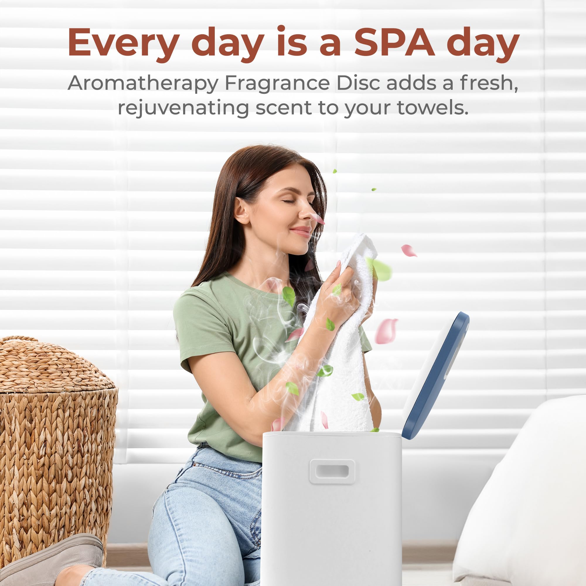 Serenelife Square Towel Warmer For Bathroom, Fits 3 Large Towels, Luxury Heater Bucket With Led Display, 24-Hour Delay, 3 Heatin