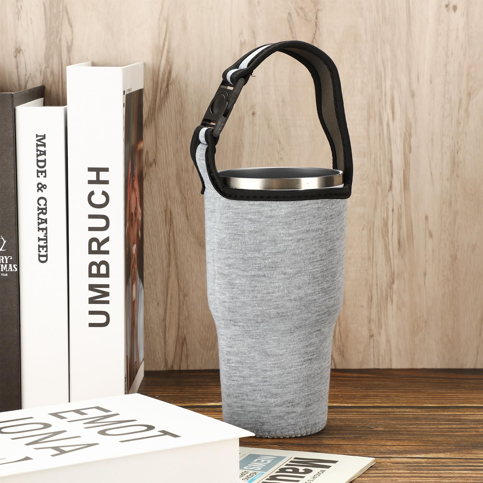 6 Pieces 30Oz Tumbler Carrier Holder Pouch With Shoulder Strap Reusable Cup Holder Pouch Neoprene Insulator Cup Sleeve Cover Hol