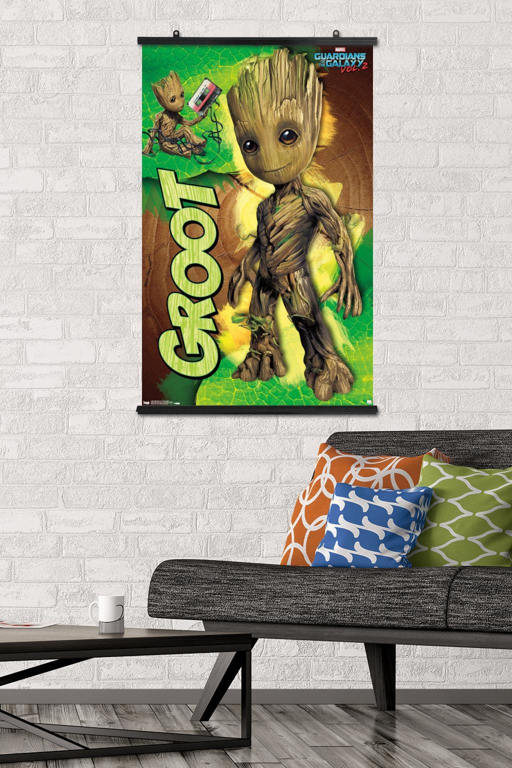 Trends International Groot Wall Poster & Clip Bundle - 22.375" x 34", Premium Quality, Marvel Cinematic Universe, EBPOD15096PC