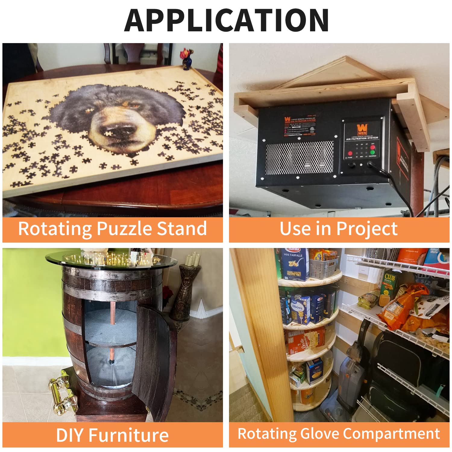 Tambee 24 Inch Lazy Susan Hardware Aluminum Bearing Metal Rotating Turntable Bearing Swivel Plate Hardware Lazy Susan Bearing La