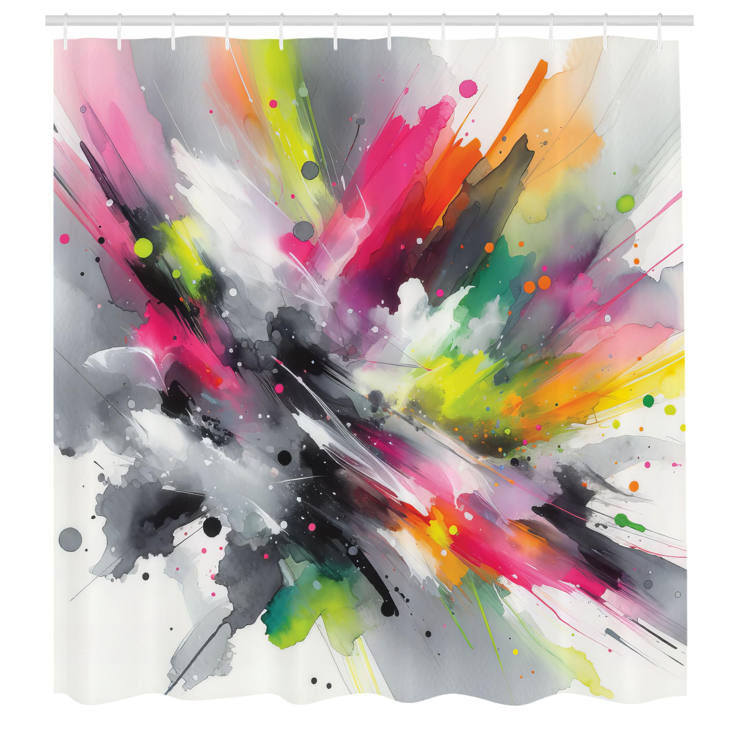 Ambesonne Colorful Shower Curtain, Contemporary Abstract Interpretation Of Jumble Tones With Dreamy Senses, Cloth Fabric Bathroo