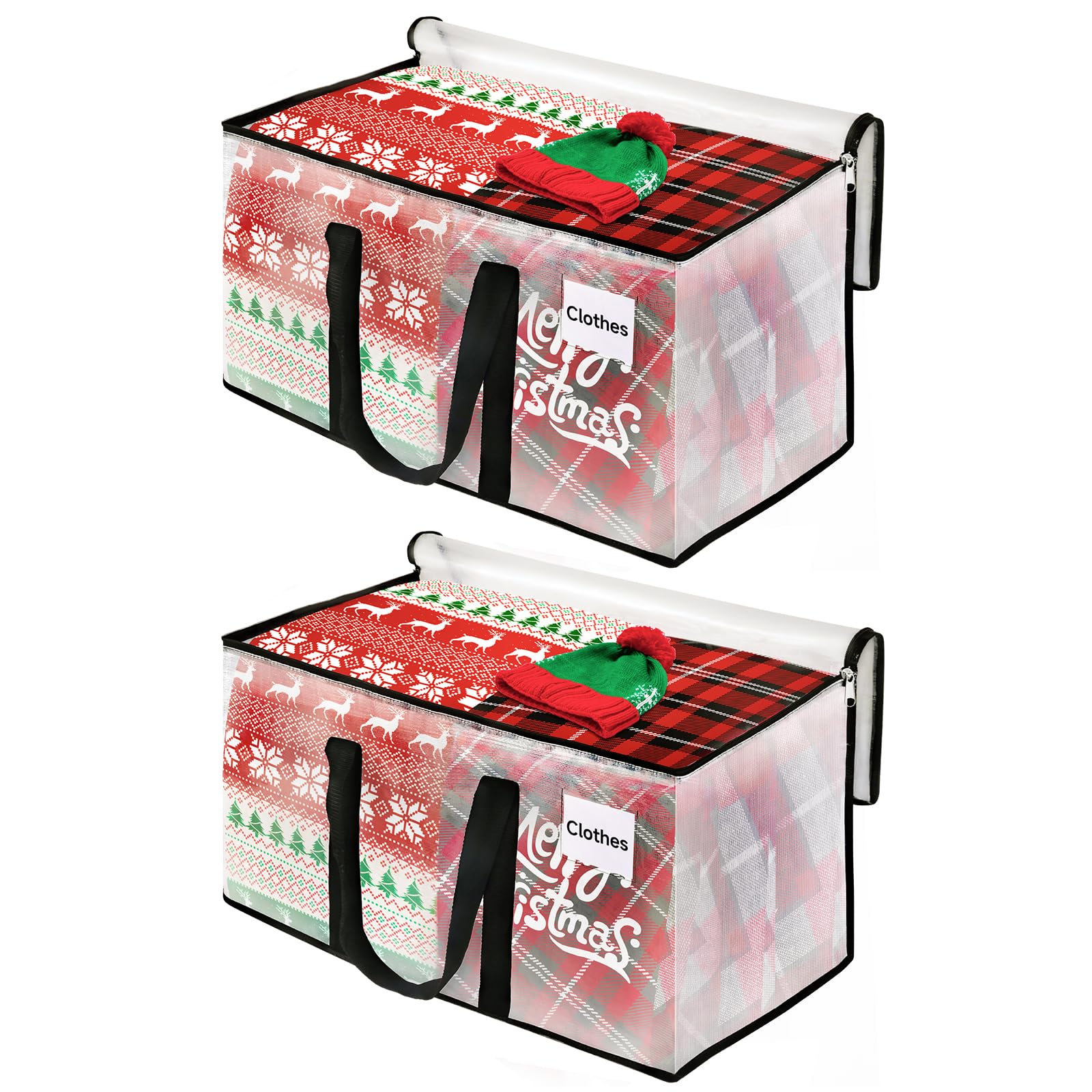 BlissTotes Moving Bags  Storage Bags with Zipper  Moving Bags Heavy Duty Extra Large  Moving Supplies  Clear Packing Bags  Reinforced Handles and Tag Pocket & Collapsible Moving Bags (93L)