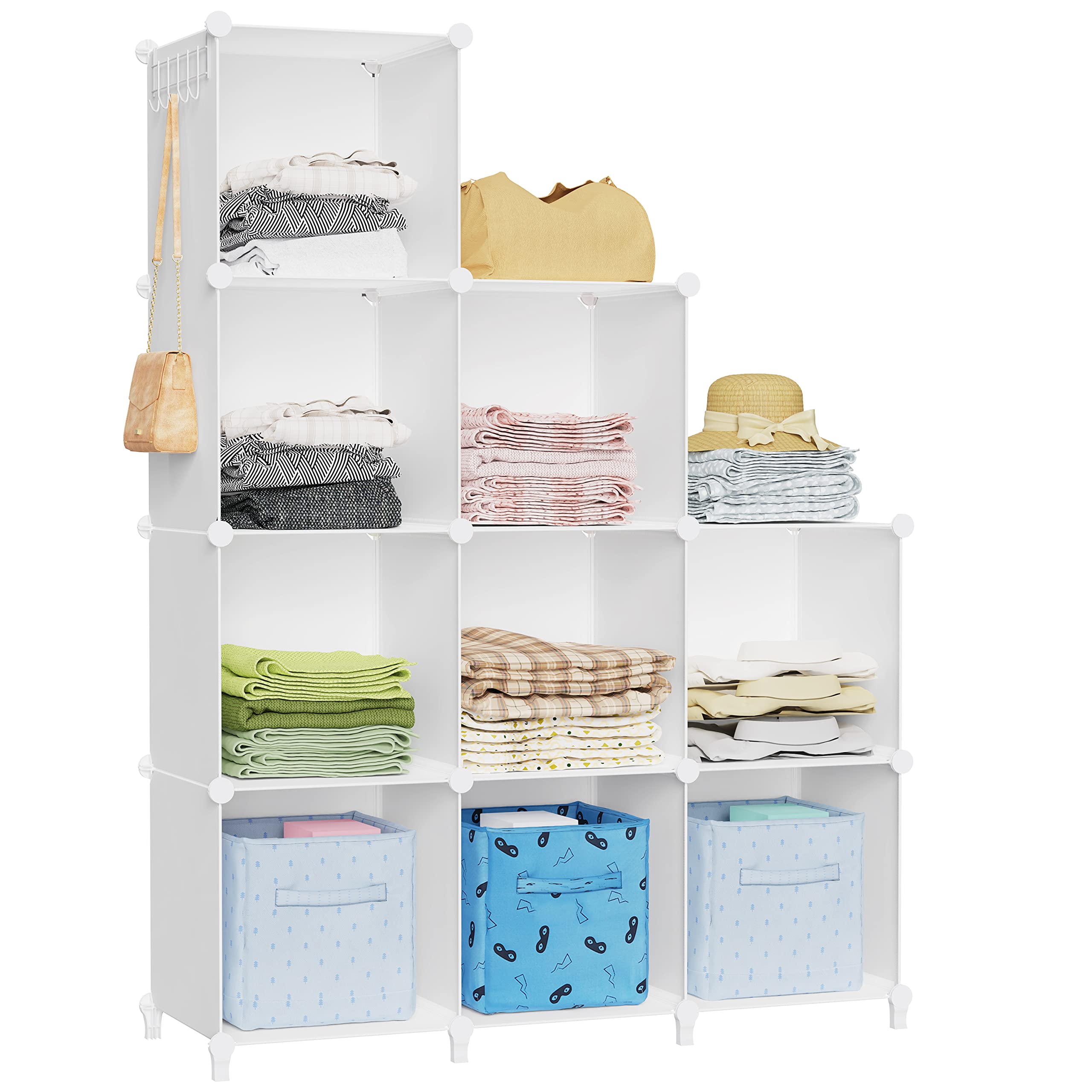 Homidec Closet Organizer, 9-Cube , Portable Storage Shelves For Garment Racks, Closet, Wardrobe