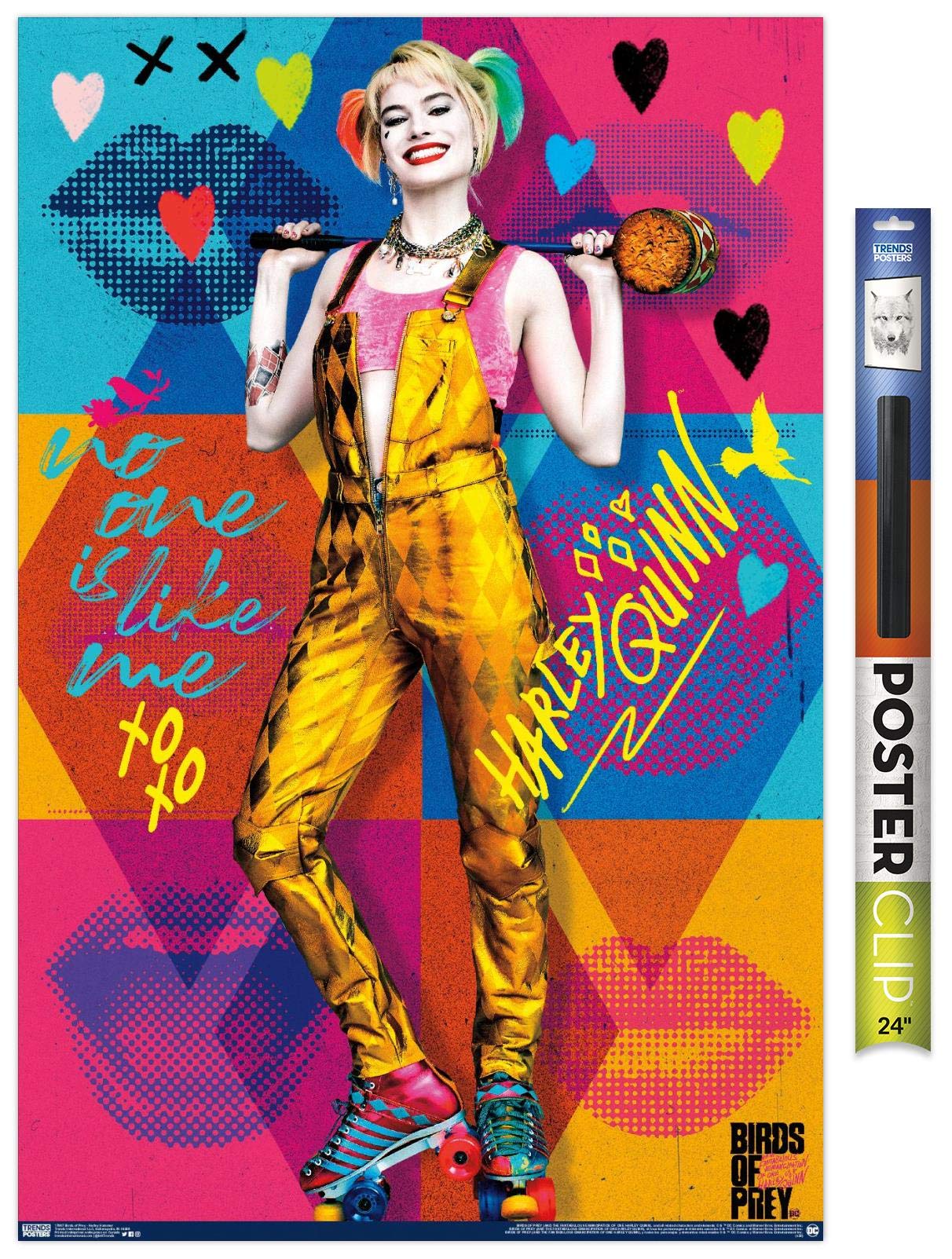 Trends International Dc Comics Movie - Birds Of Prey - Harley Quinn - Hammer Wall Poster, 22.375'' X 34'', Poster & Clip Bundle