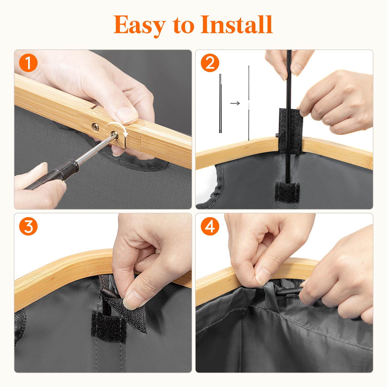 Lifewit 120L Laundry Basket With Lid, Clothes Hampers For Laundry With Bamboo Handles And A Removable Laundry Bag, Large Foldabl