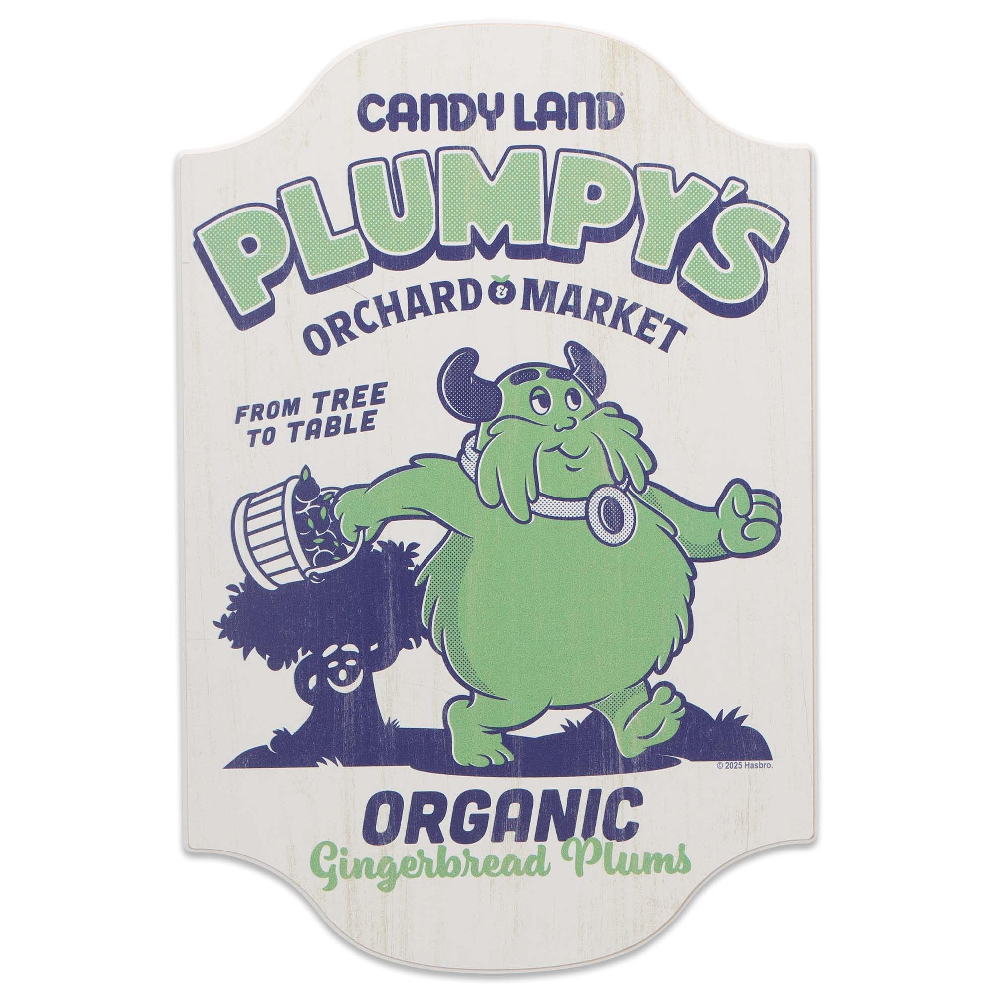 Hasbro Candy Land Plumpys Market Wood Wall Decor - Sweet Candy Land Sign for Playroom or Game Room