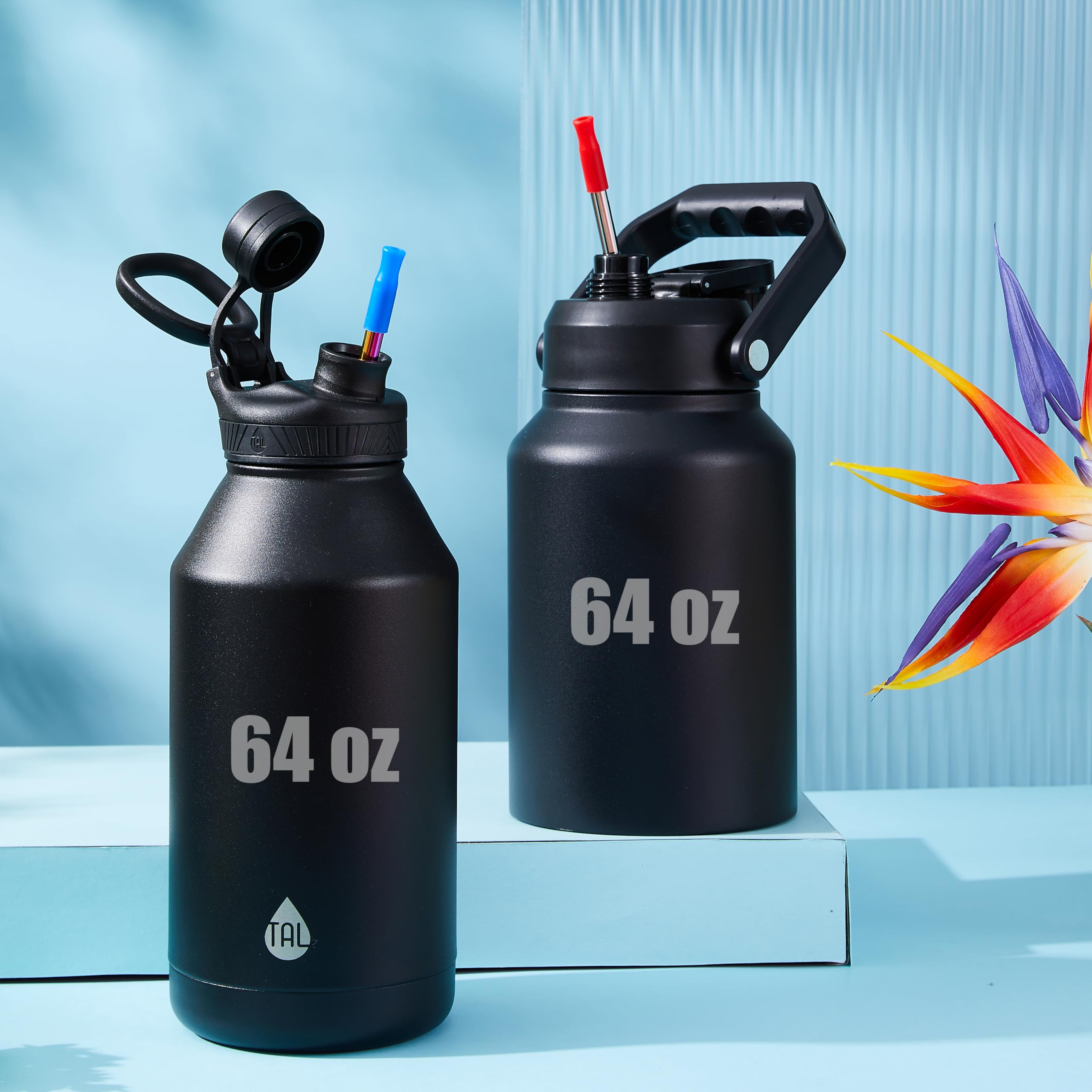 Wobye 12'' Tall Metal Straws Replacement For Stanley Quencher 64 40 30Oz Cup, 4 Pack Long Stainless Steel Straw With Silicone Ti