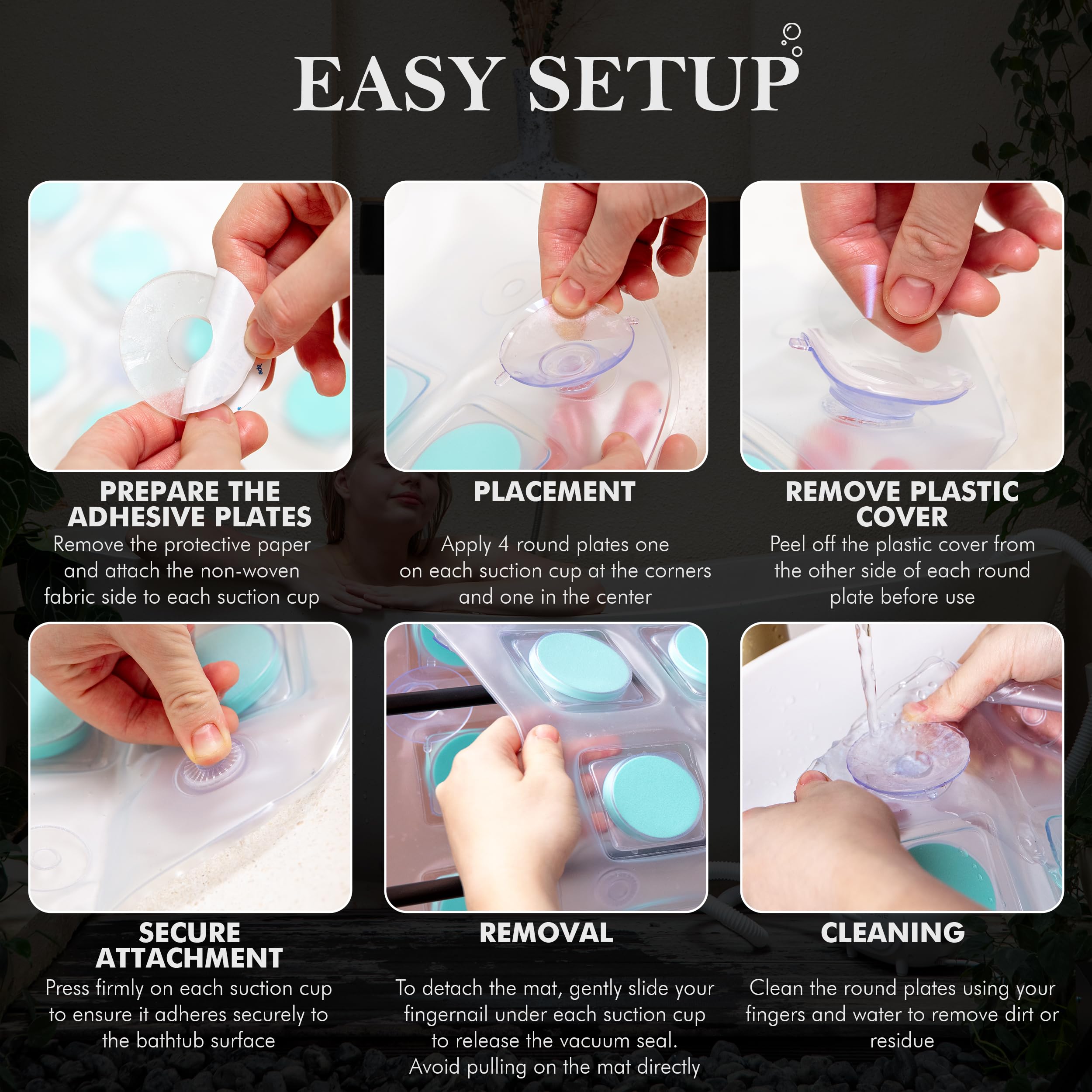 Serenelife Bubble Bath Mat - Portable Spa With Adjustable Intensity, Waterproof Led Light, Pillow & Remote Control For Ultimate