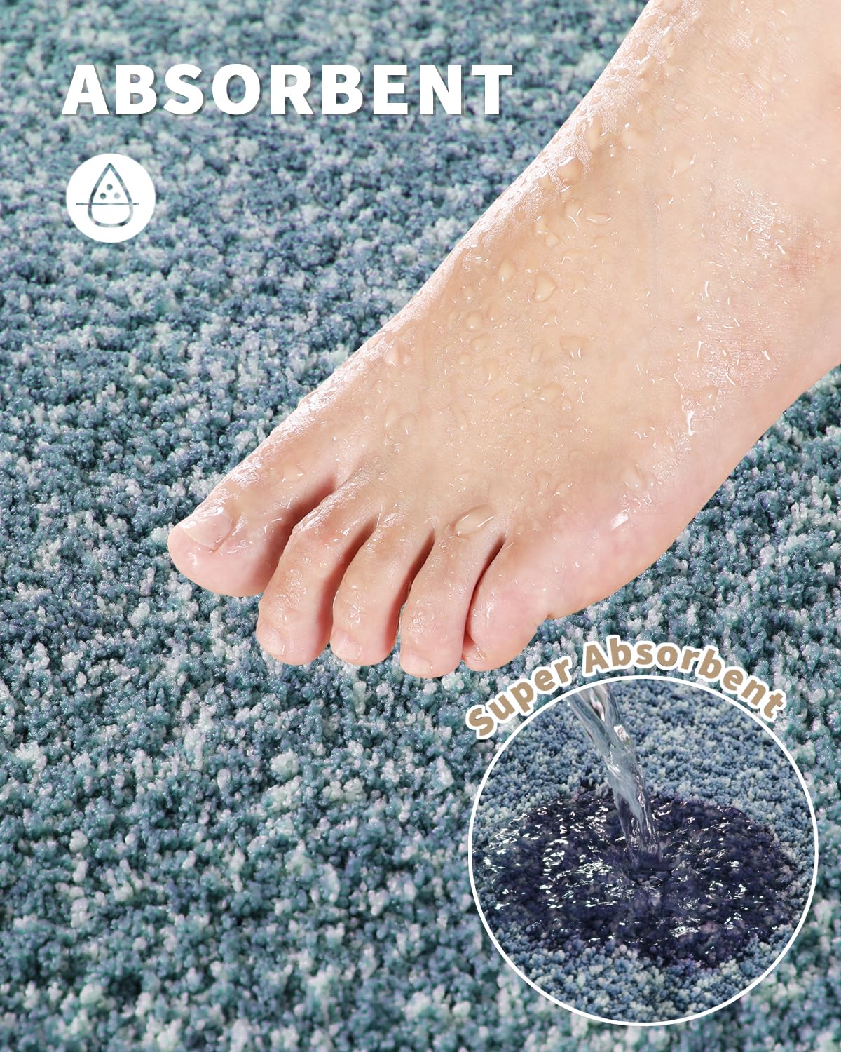 Yimobra Bathroom Rugs Mat, Extra Soft Comfortable Bath Rugs, Non-Slip, Water Absorbent And Thick Bathroom Floor Mat, Machine Was