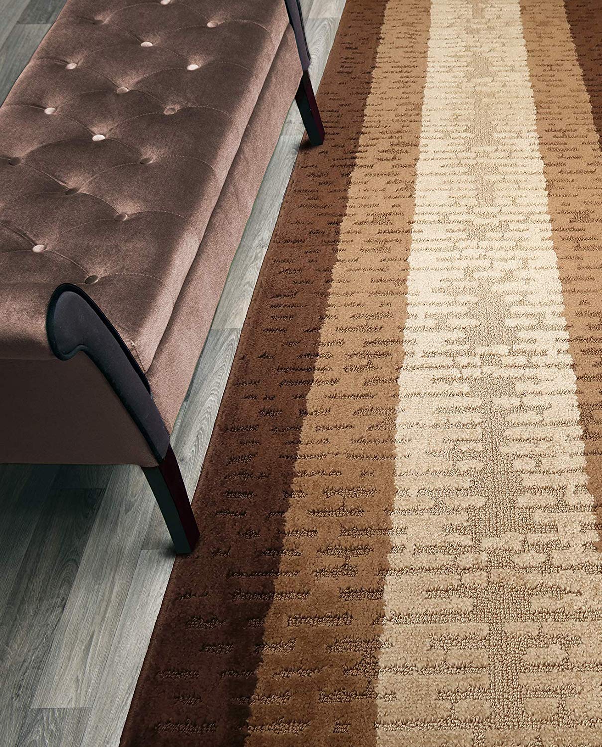 ORFA HOME Custom Length Hallway Runner Rug,Slip Resistant,Abstract Brown, 26 Inch X 6 feet, Sold and Priced Per Foot