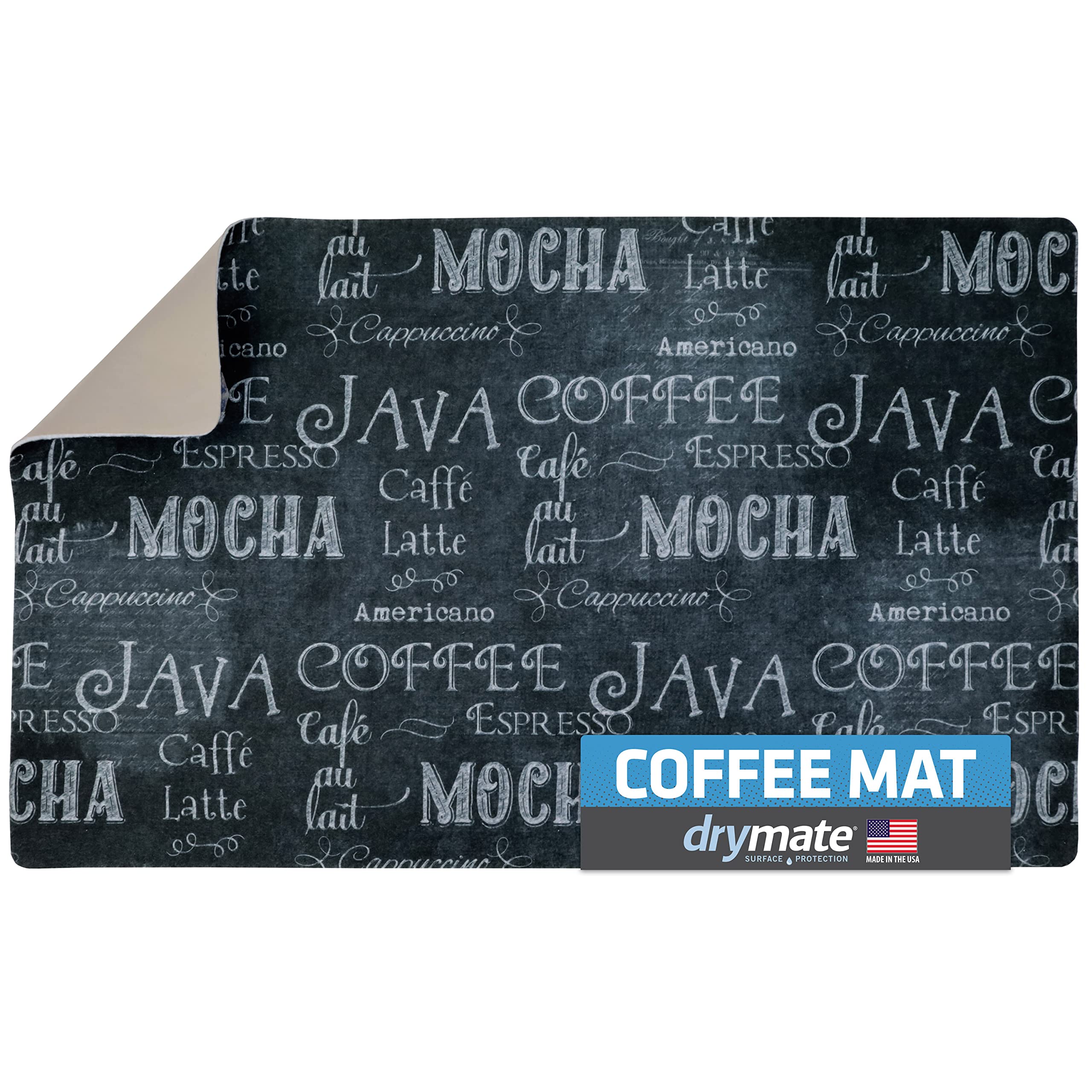 Drymate Coffee Maker Mat, (Coffee Station Bar Accessory) Protects Kitchen Countertops From Spills, Stains  Scratches - Absorbent