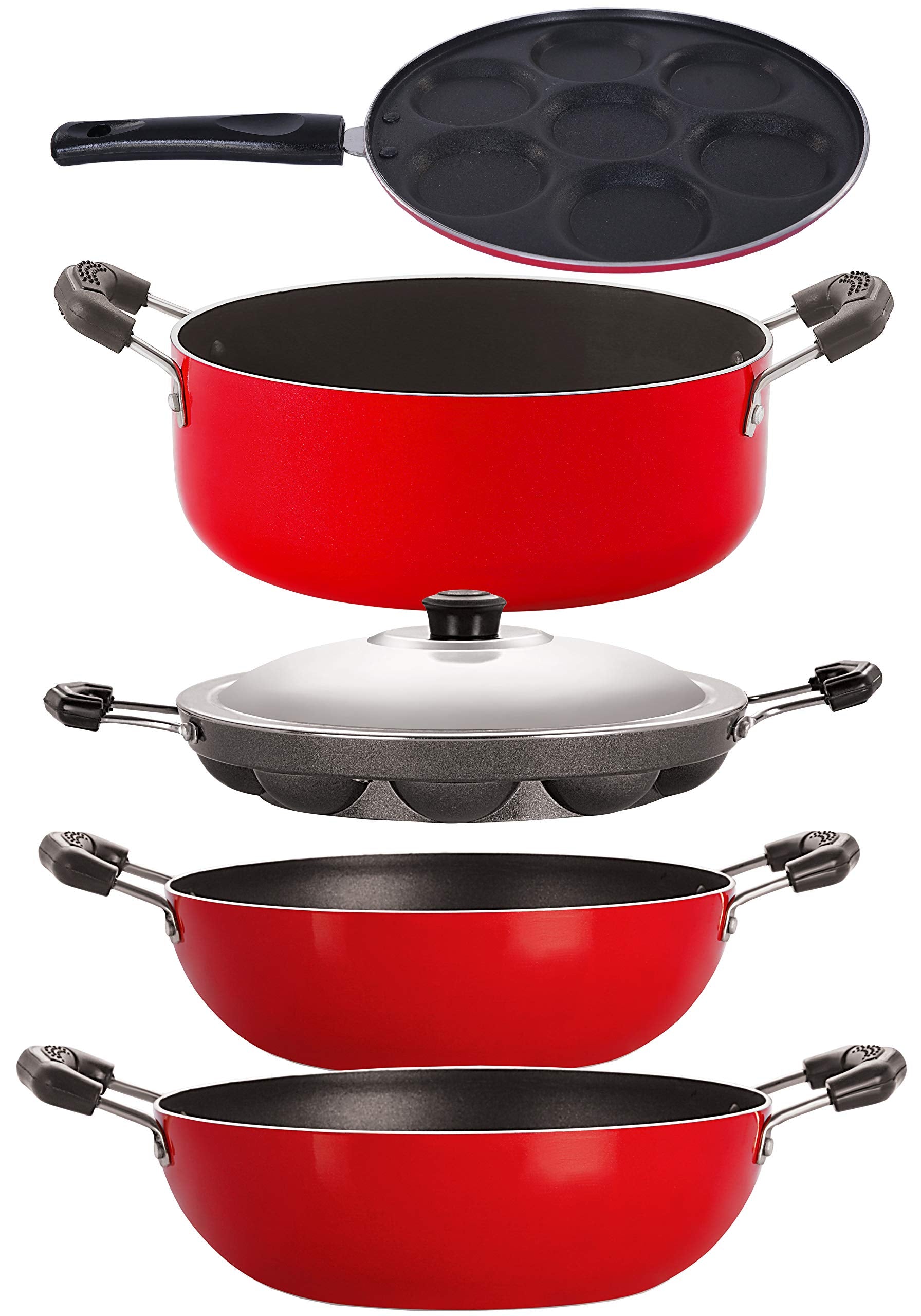 Nirlon NonStick 5 Piece Highly Durable Pfoa Free Aluminium Combo Cooking Utensil Set