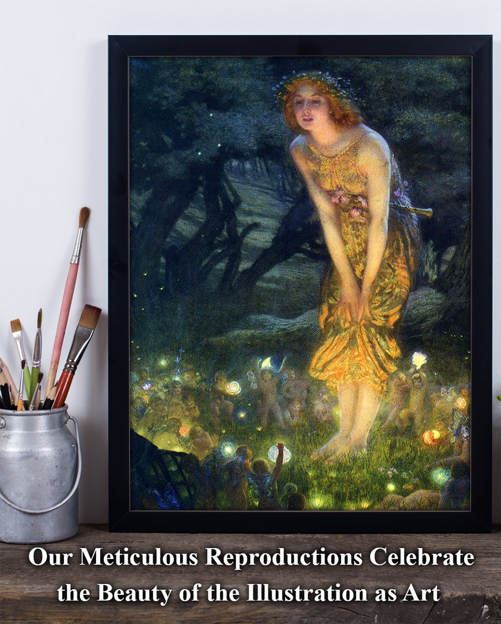 Fairy Painting Neoclassical Art Novue Print - Midsummer Eve by Edward Robert Hughes - 11x14 Unframed Poster - Perfect Vintage Home Decor and Great Gift for Those That Believe in Fairies  Magic