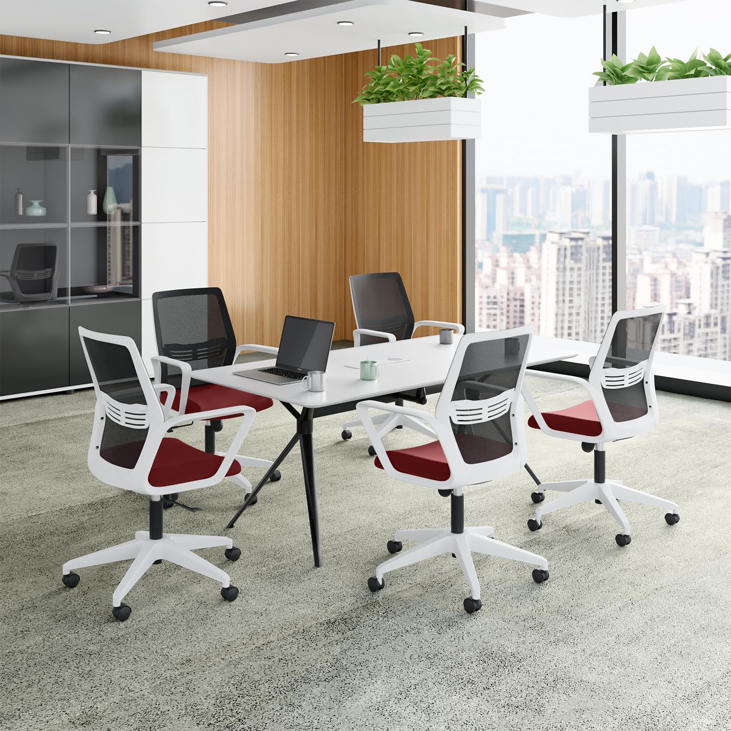 Godrej Interio Vurv Chair Mesh Back Ergonomic Work From Home/Revolving Study Chair, 1 Year Warranty, Height Adjustable | Heavy D