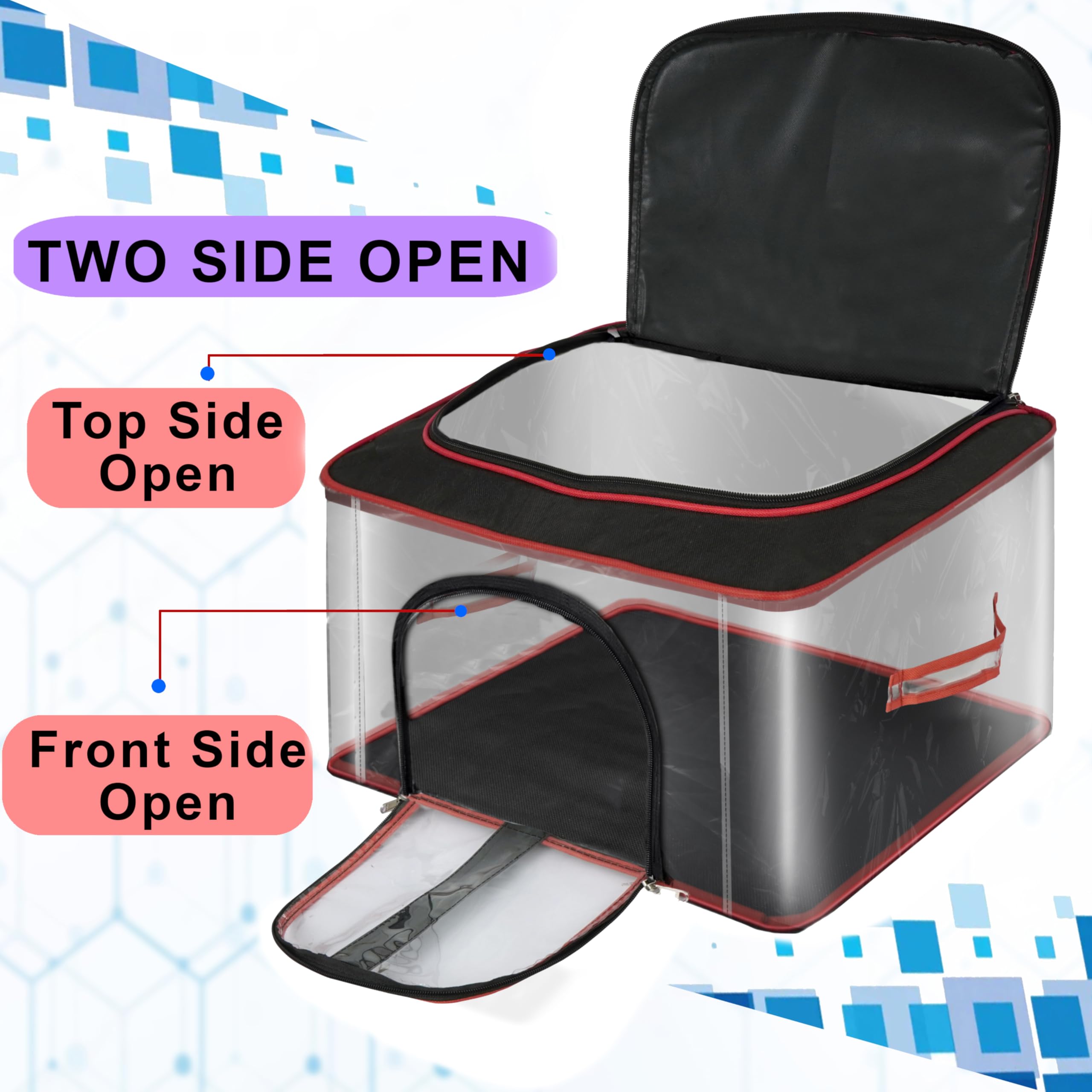 Storite 5 Pack Nylon 33 L Pvc Transparent Clothes Storage Bags/Saree Covers With Zip For Storage Specially Design For Woman Dres