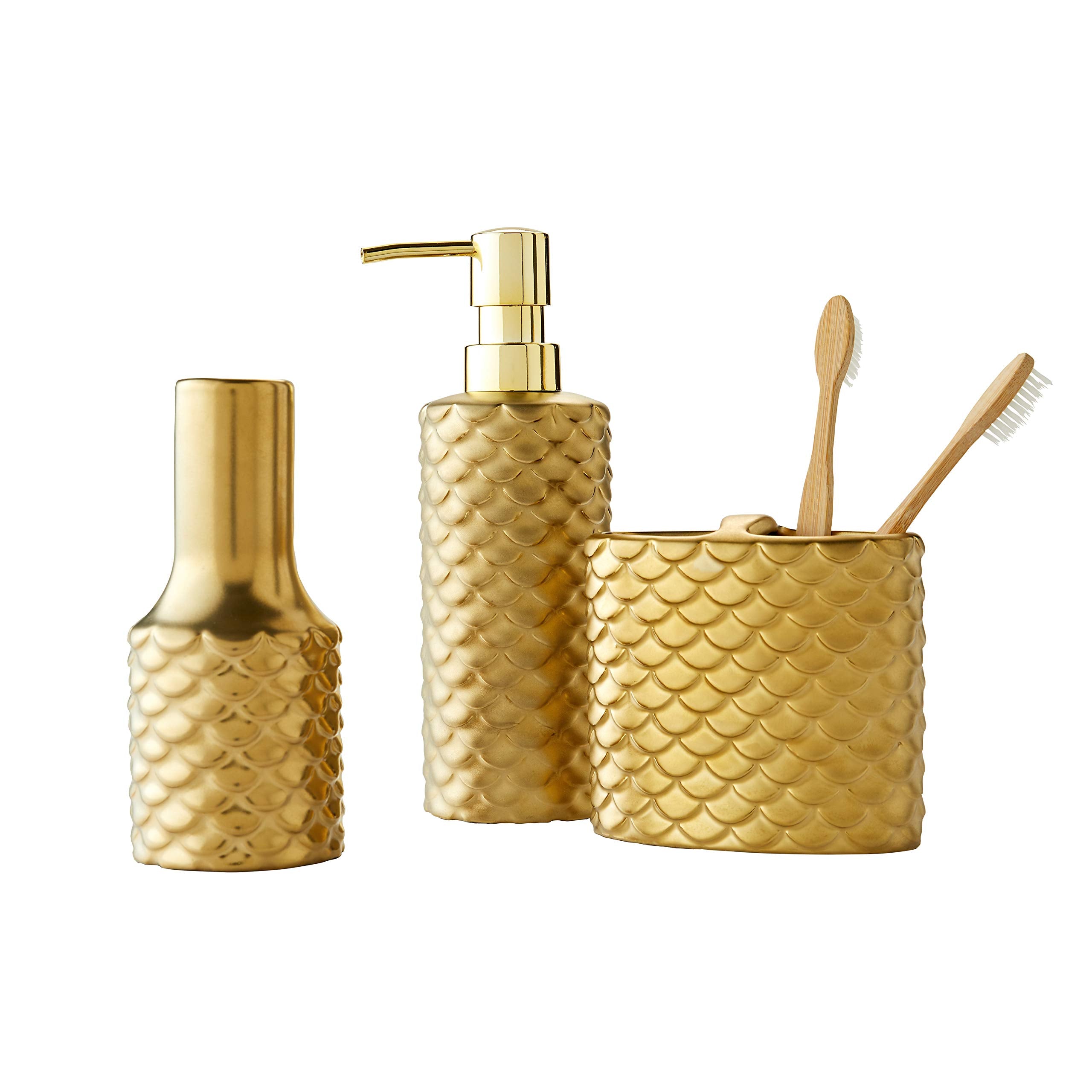 Skl Home Gold Koi Toothbrush Holder