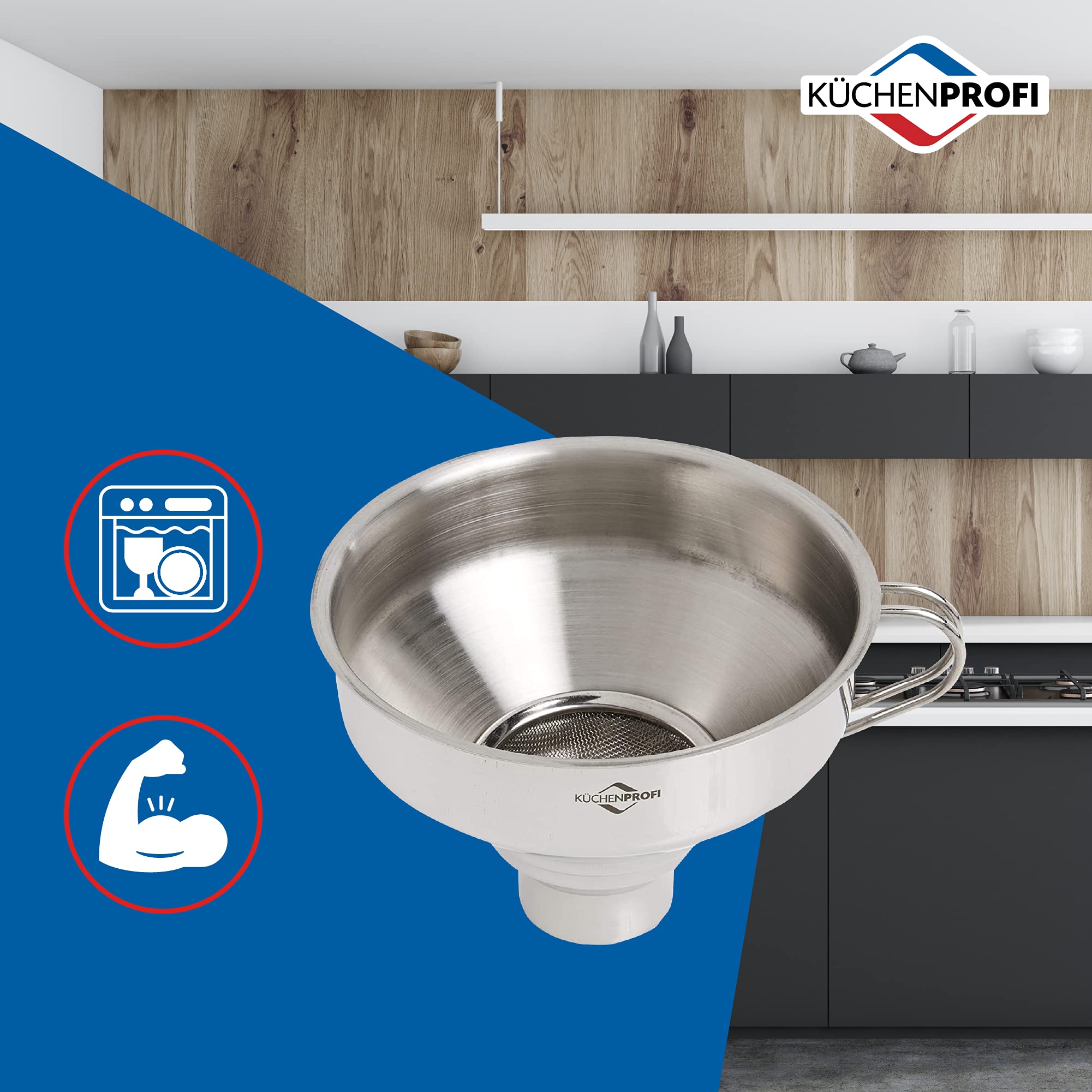 Kchenprofi 18/10 Stainless Steel Funnel With Filter,Silver, 5 Inches