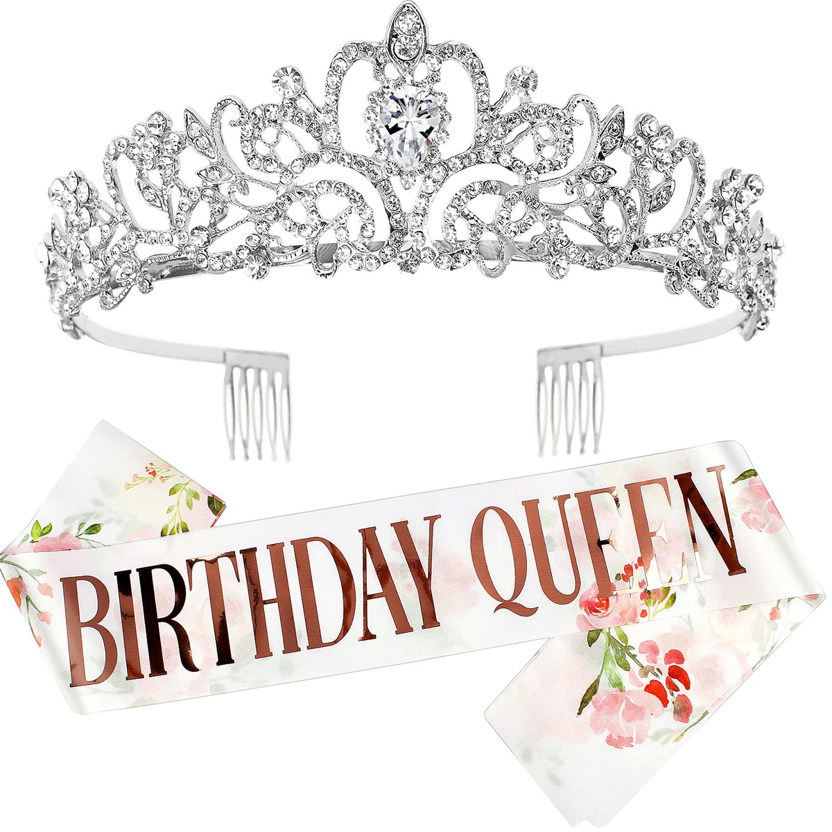 Silver Tiara For Women Birthday, Crowns For Women, Happy Birthday Queen Tiara For Women, Birthday Queen Crown For Girls, Tiaras