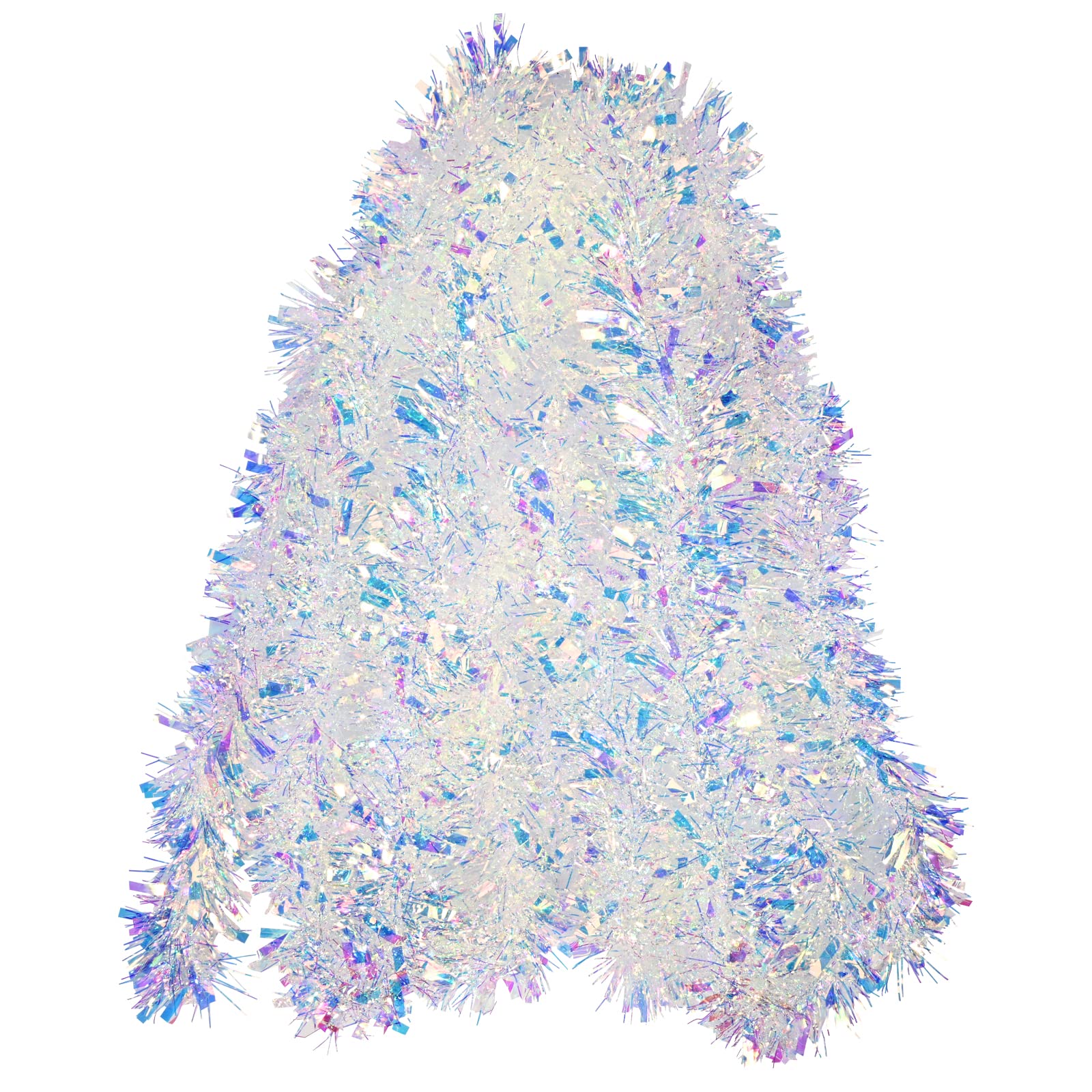 20ft/6m Christmas Tinsel Garland Iridescent Metallic Hanging Garland for Christmas Tree Fireplace Mantle Home Decoration