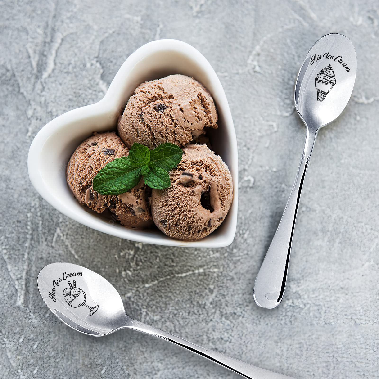 Gifts For Her Him Spoon Valentines Day Gift His Ice Cream Her Ice Cream Engraved Spoons Personalized Gift For Valentine'S Day Gi