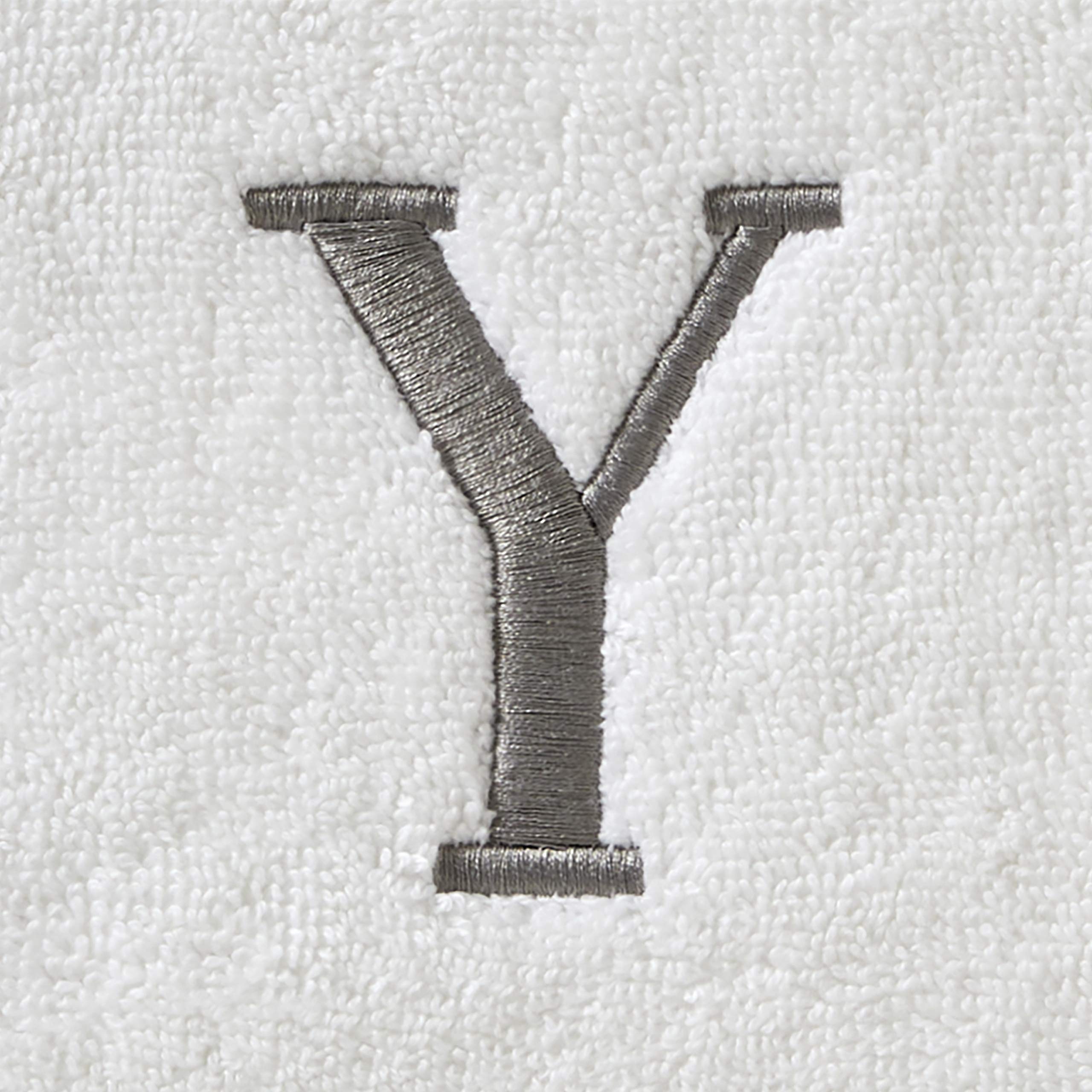Skl Home Casual Monogram Hand Towel Set, Y, 16X26, White 2 Count