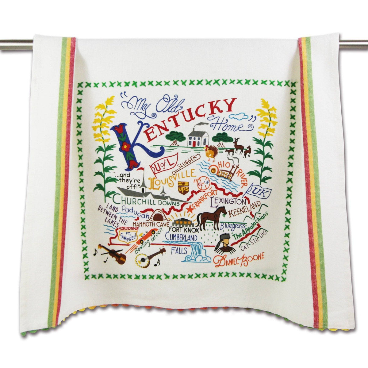Catstudio Kentucky Dish Towel - U.S. State Souvenir Kitchen And Hand Towel With Original Artwork - Perfect Tea Towel For Kentuck