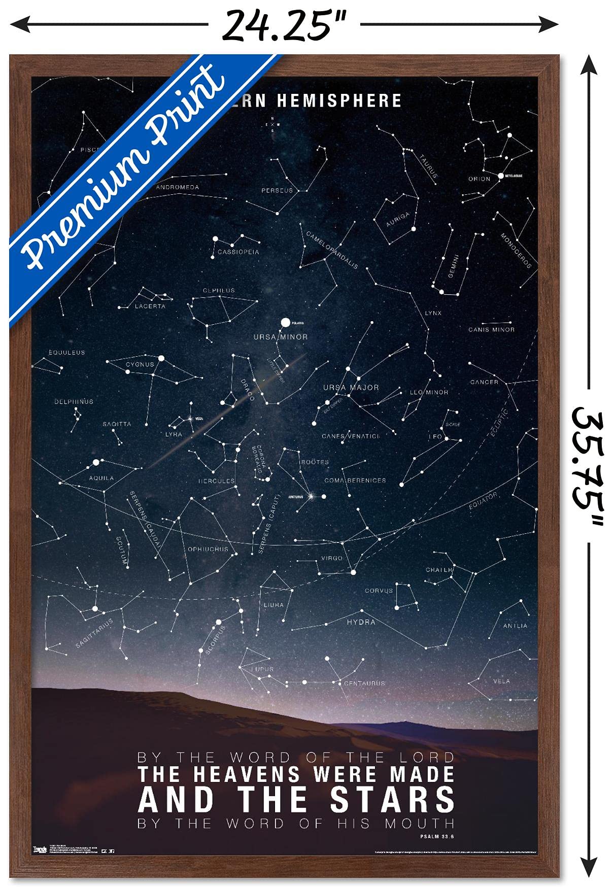 Trends International The Stars Wall Poster, 22.37'' X 34.00'', Mahogany Framed Version