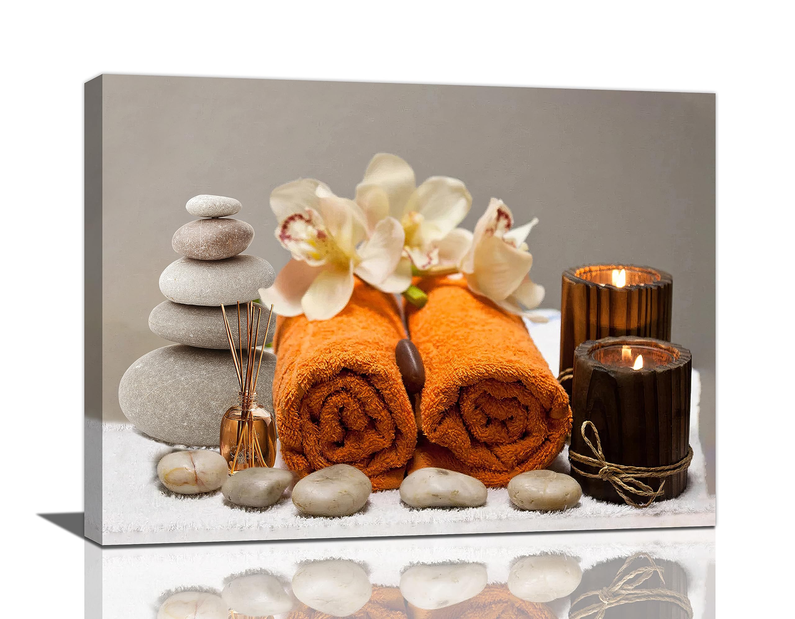 Remzoke Bathroom Wall Art Zen Bathroom Decor Zen Meditation Stone Canvas Prints Bathroom Pictures For Wall Zen Spa Painting Mode