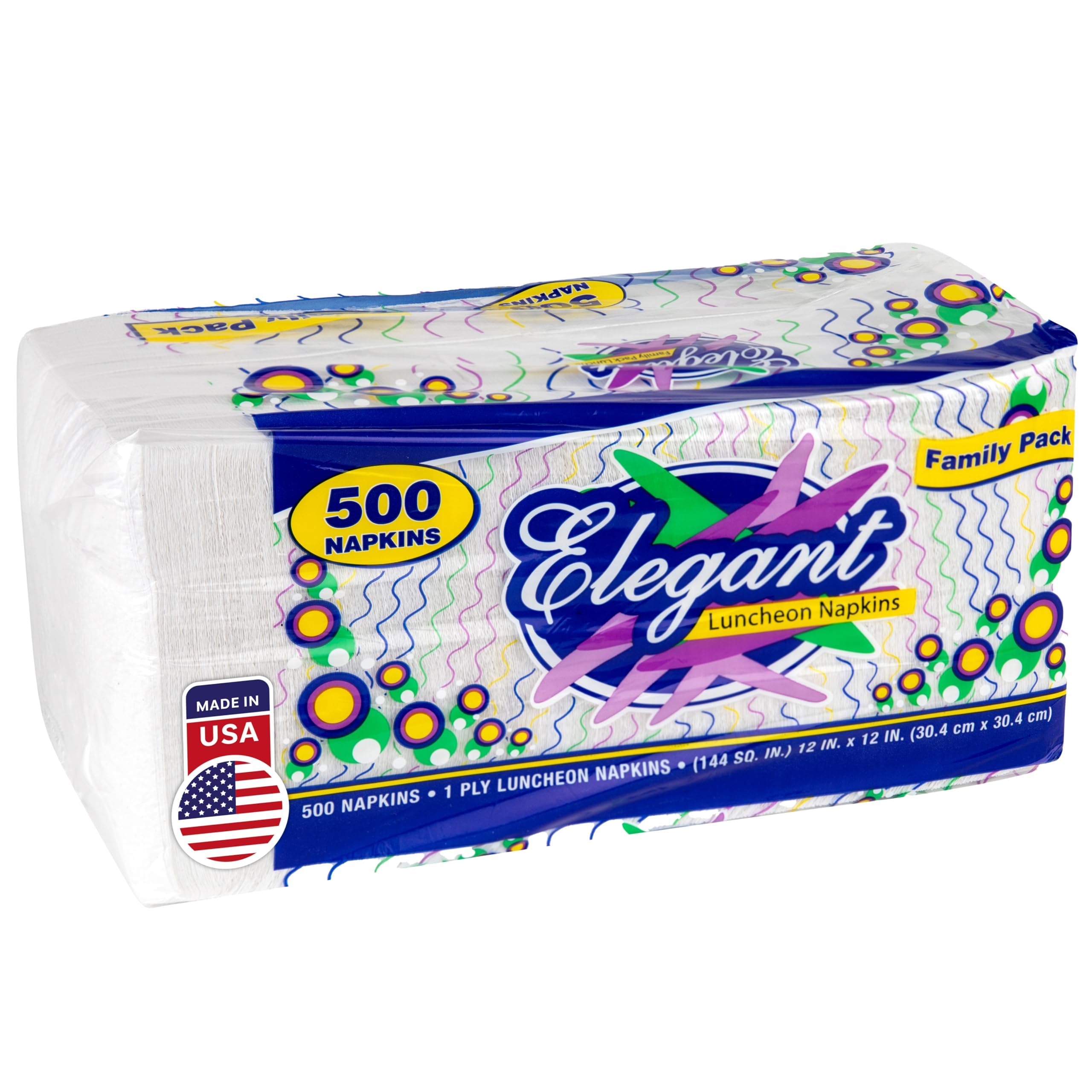 Stock Your Home 12 Inch Disposable Napkins - 1 Ply White Dinner Napkins - Paper Napkins for Dinner  Parties  Crafts  & Daily Use - 500 Pack