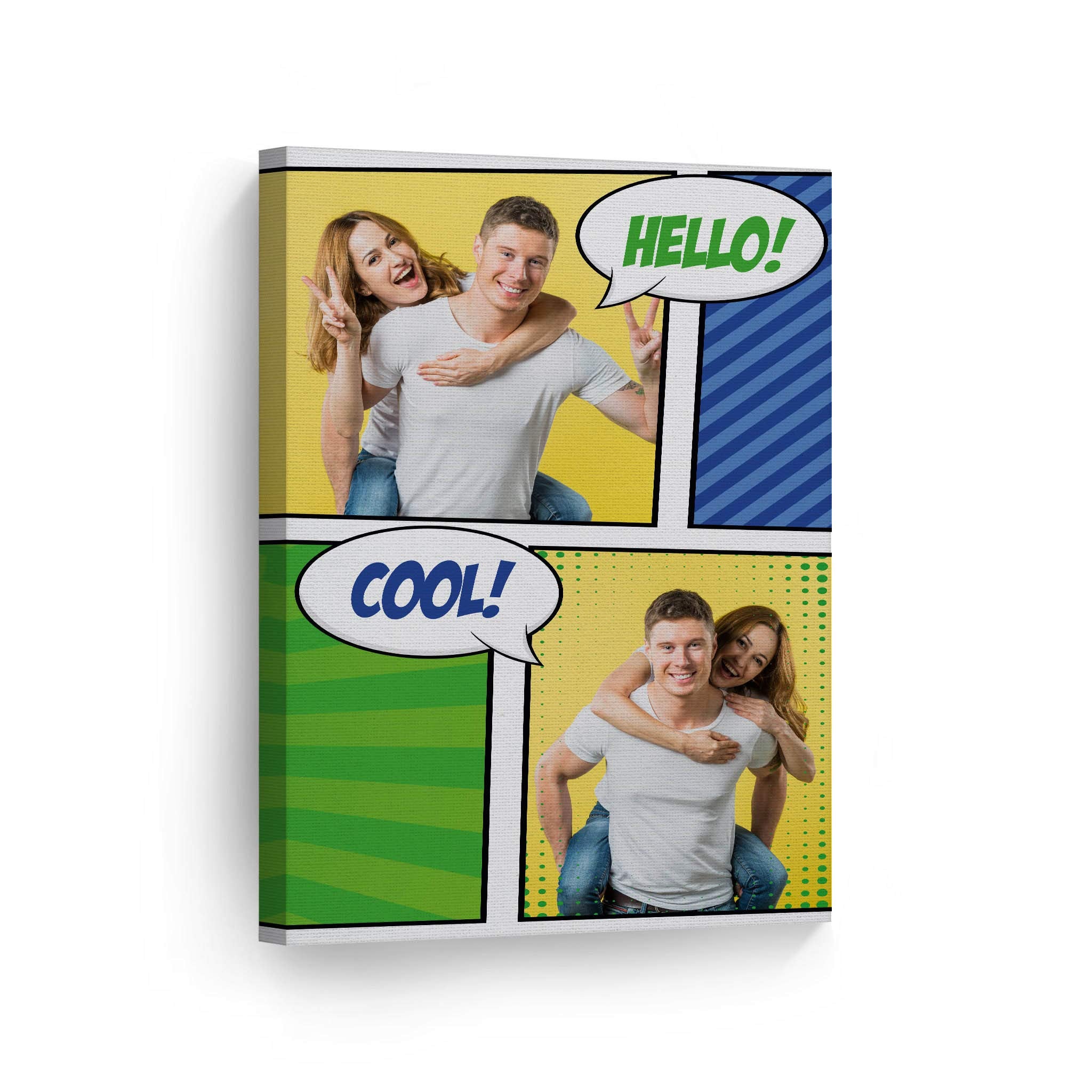 Smile Art Design Custom Canvas Print With Your Photos Personalized Photo Pop Art With Your 2 Photos Custom Photo Prints Personal