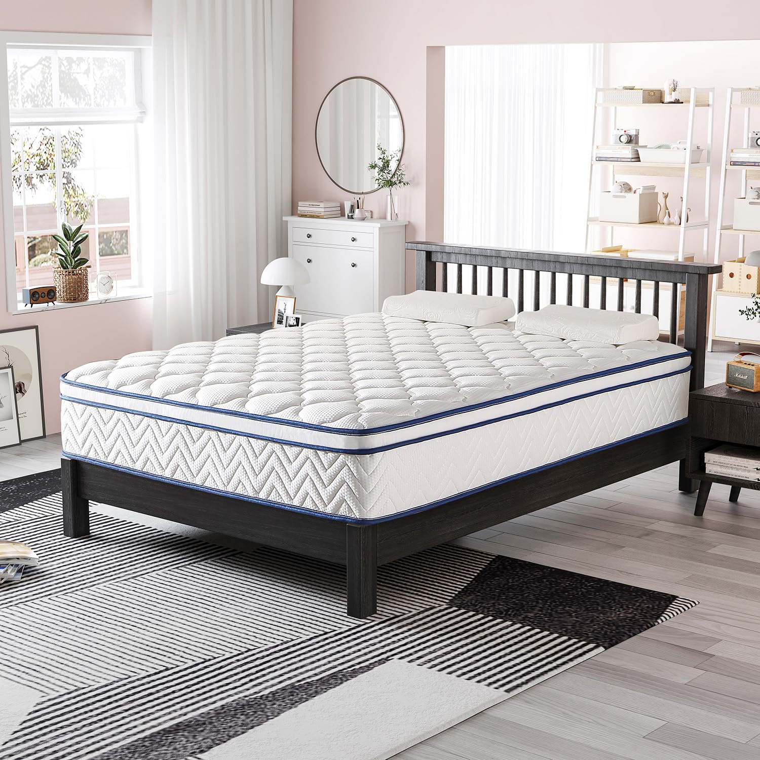 12 Inch King Hybrid Mattress in a Box - Individually Wrapped Coils & Gel Memory Foam for Back Support, Pressure Relief & Motion