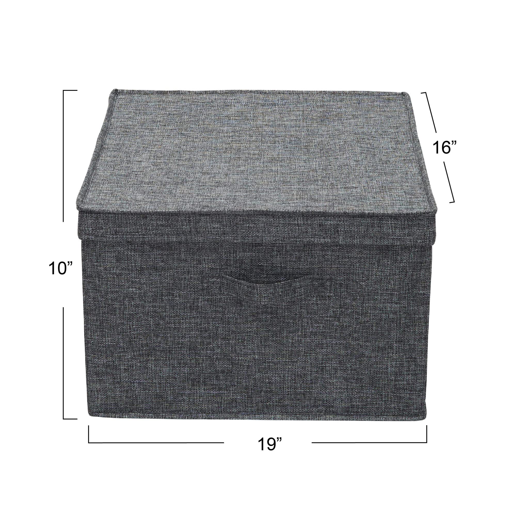 Household Essentials Jumbo Fabric Storage Bins With Lids, Graphite, Set Of 2