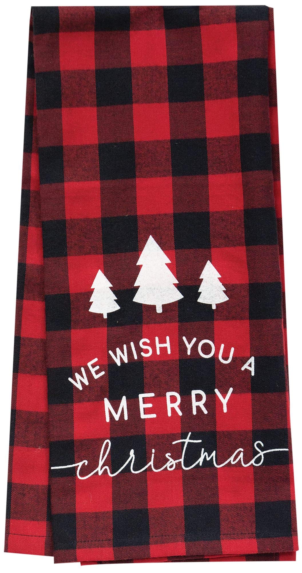 Cwi Gifts Red Buffalo Check Merry Christmas Dish Towel, Multi