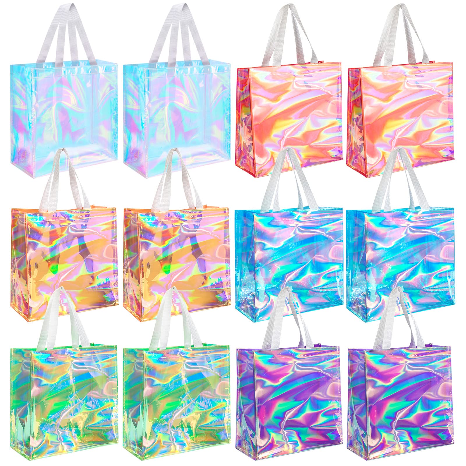 Saintrygo 12 Pcs Bulk Stadium Approved Clear Tote Bags Festival Gift Bags With Handles 12 X 12 X 6 In Plastic Tote Bag For Work