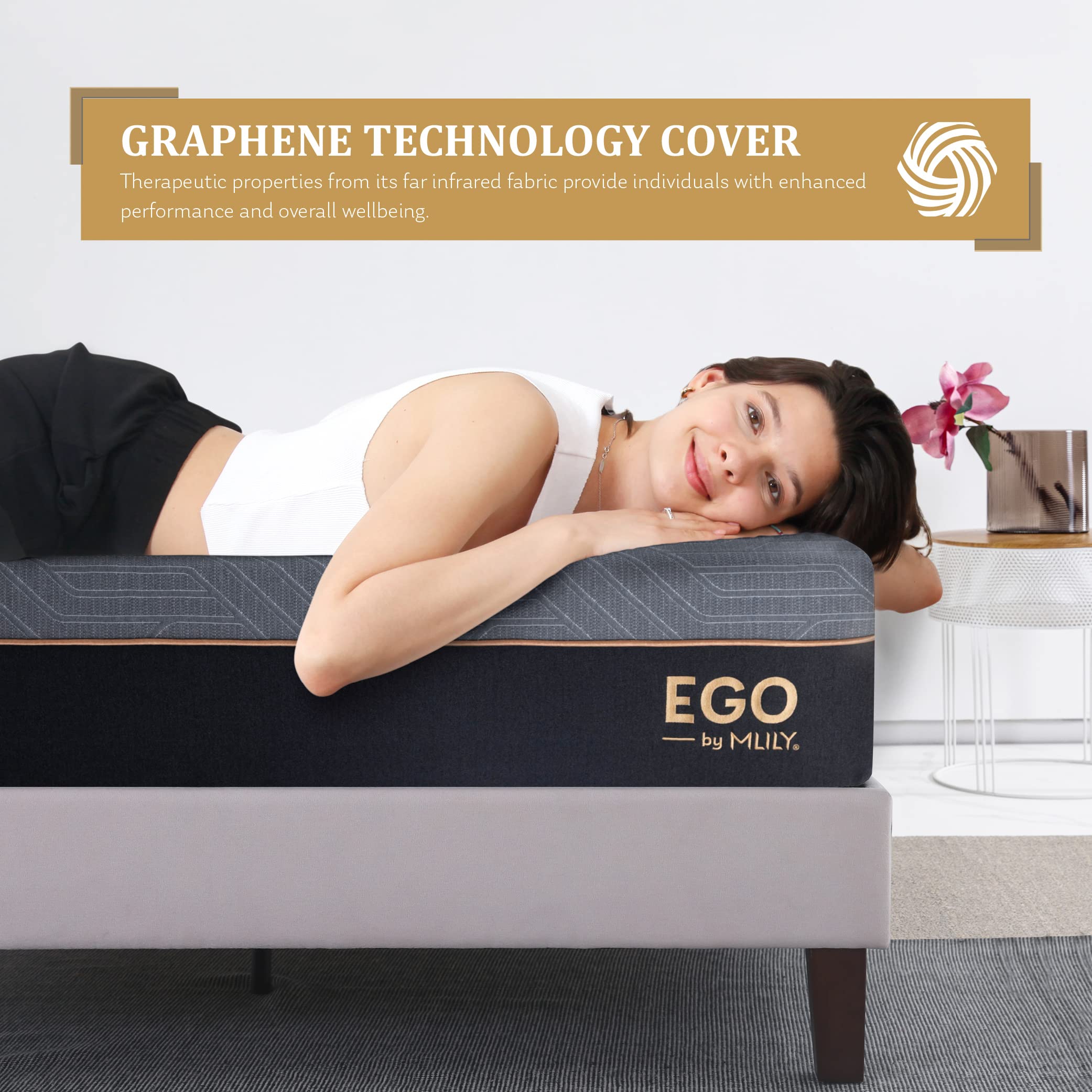 EGOHOME 12 Inch Queen Memory Foam Mattress for Back Pain  Cooling Gel Mattress Bed in a Box  Made in USA  CertiPUR-US Certified  Therapeutic Medium Double Mattress  60