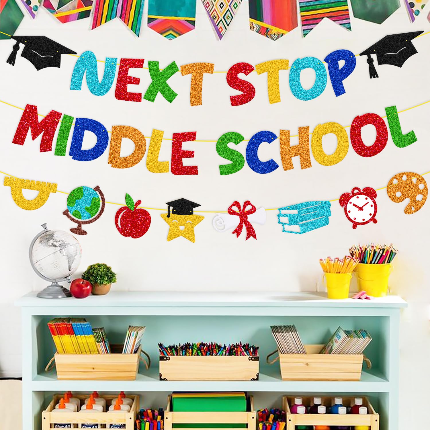 Welcome To Middle School Party Decorations Next Stop Middle School Banner For Student Teacher Celebrating First Day Of Middle Sc