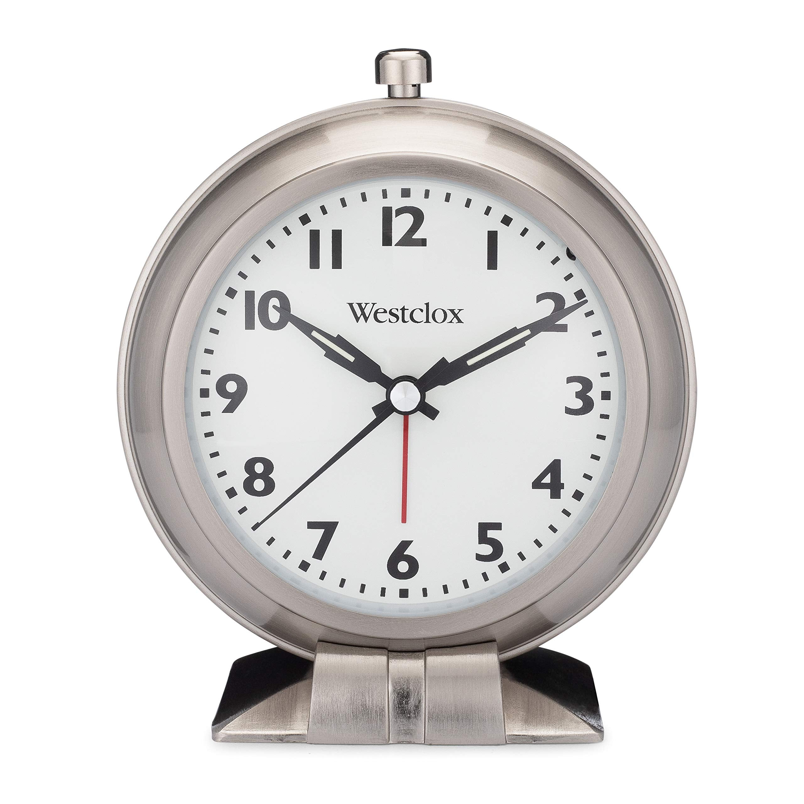 Westclox Big Ben Classic Alarm Clock - Silver Metal Round Design, 6.3 x 4.7 Analog Display, Battery-Powered, Glass Lens, Large N