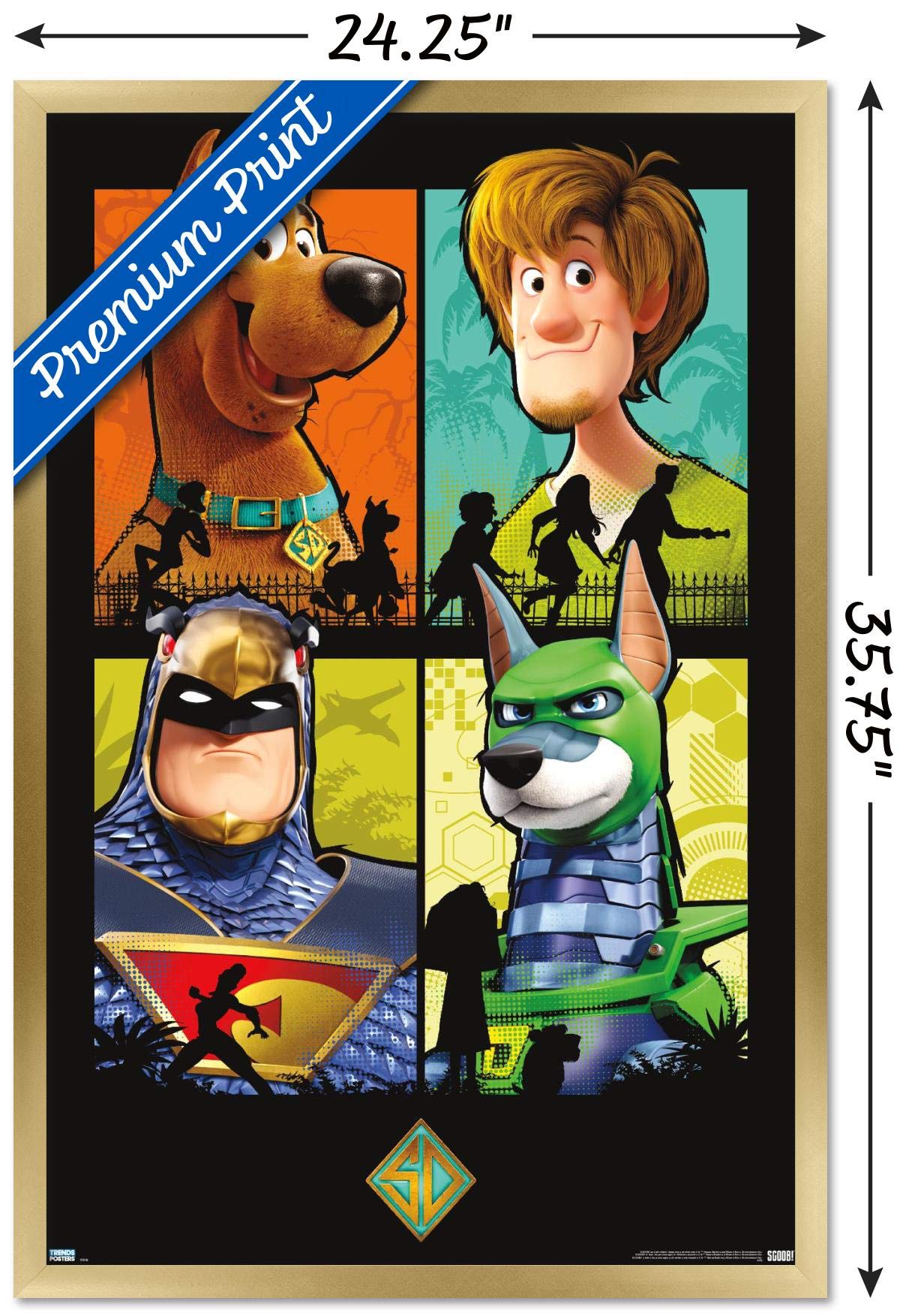 Trends International Scooby- Doo: Scoob! - Grid Wall Poster, 22.375'' X 34'', Gold Framed Version