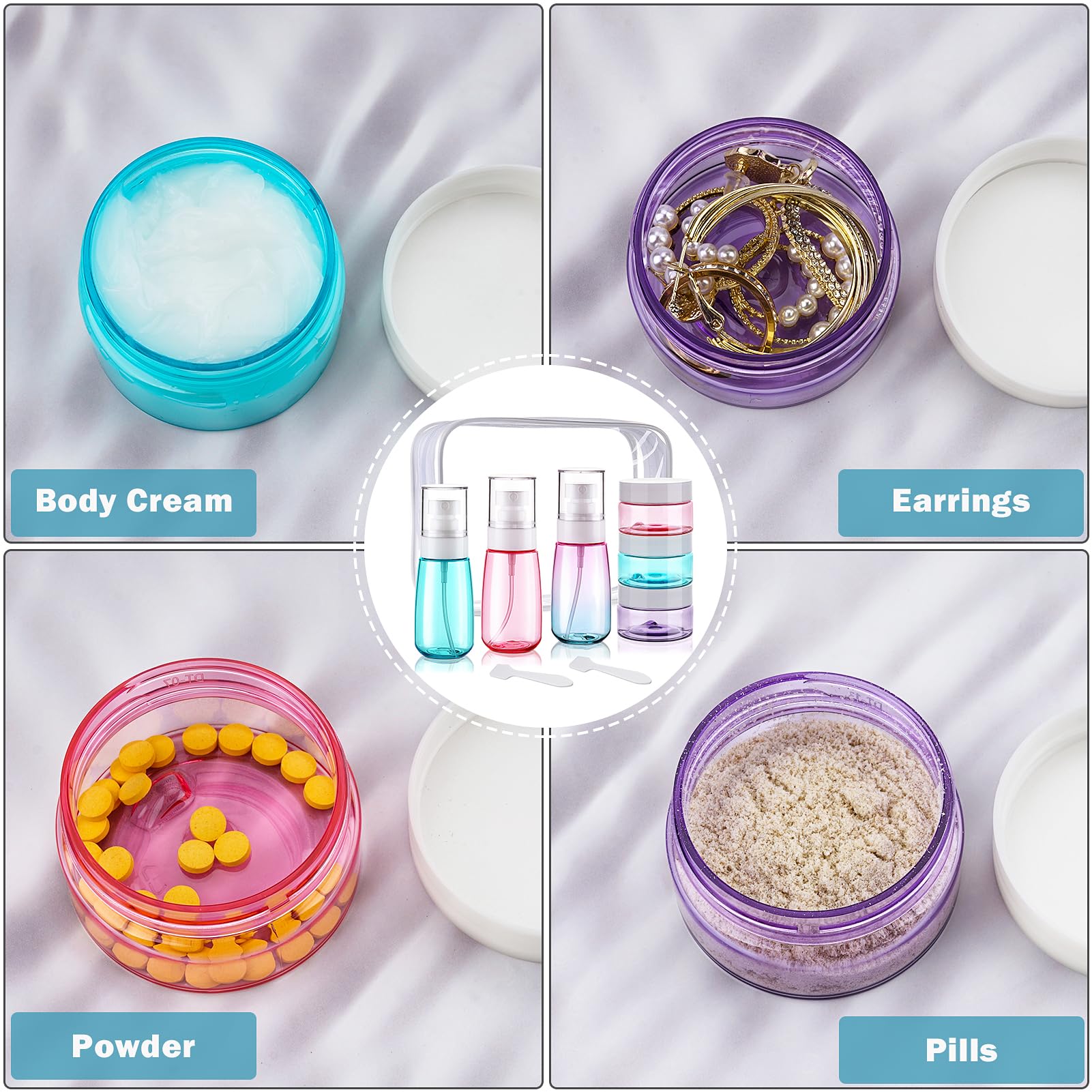 Cosywell Travel Kit Travel Bottles For Toiletries 6 Pack Tsa Approved Leak Proof Travel Size Toiletries Refillable Travel Contai