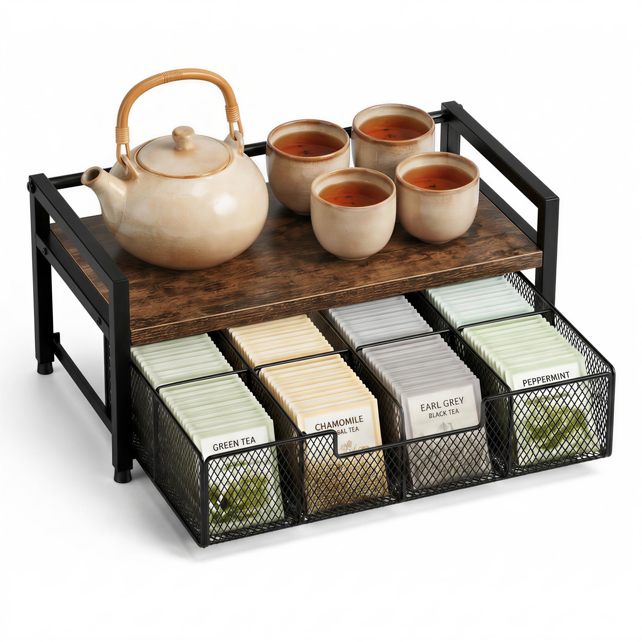 LFILONRO 8Drawer Tea & KCup Storage Organizer for Countertop