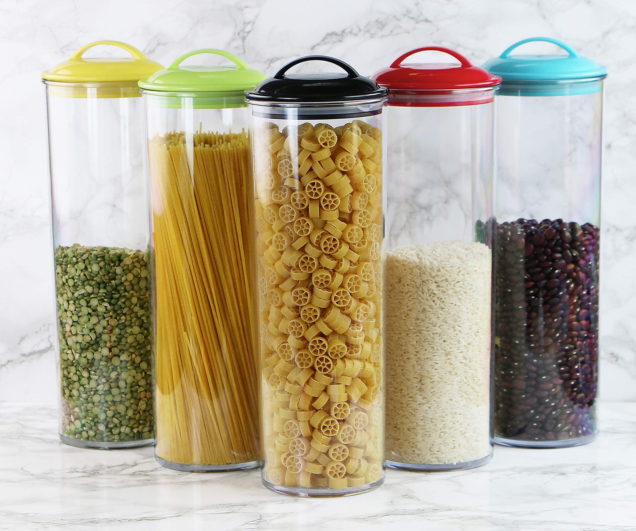 Reston Lloyd Spaghetti/Pasta Acrylic Canister With Air Tight Lid, Lemon