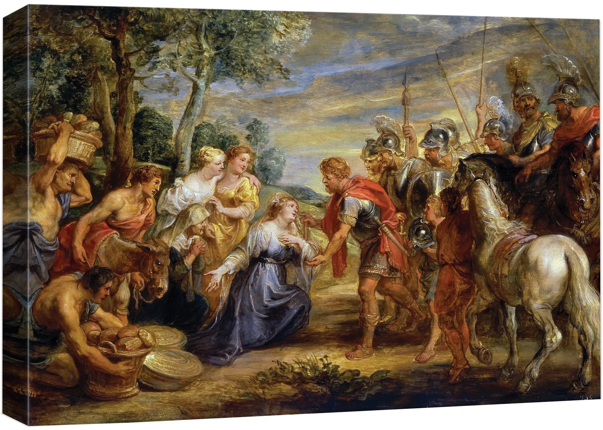 Wall26 - Oil Painting Of The Meeting Of David And Abigail By Peter Paul Rubens - Baroque Style - Catholic, Christianity - Canvas